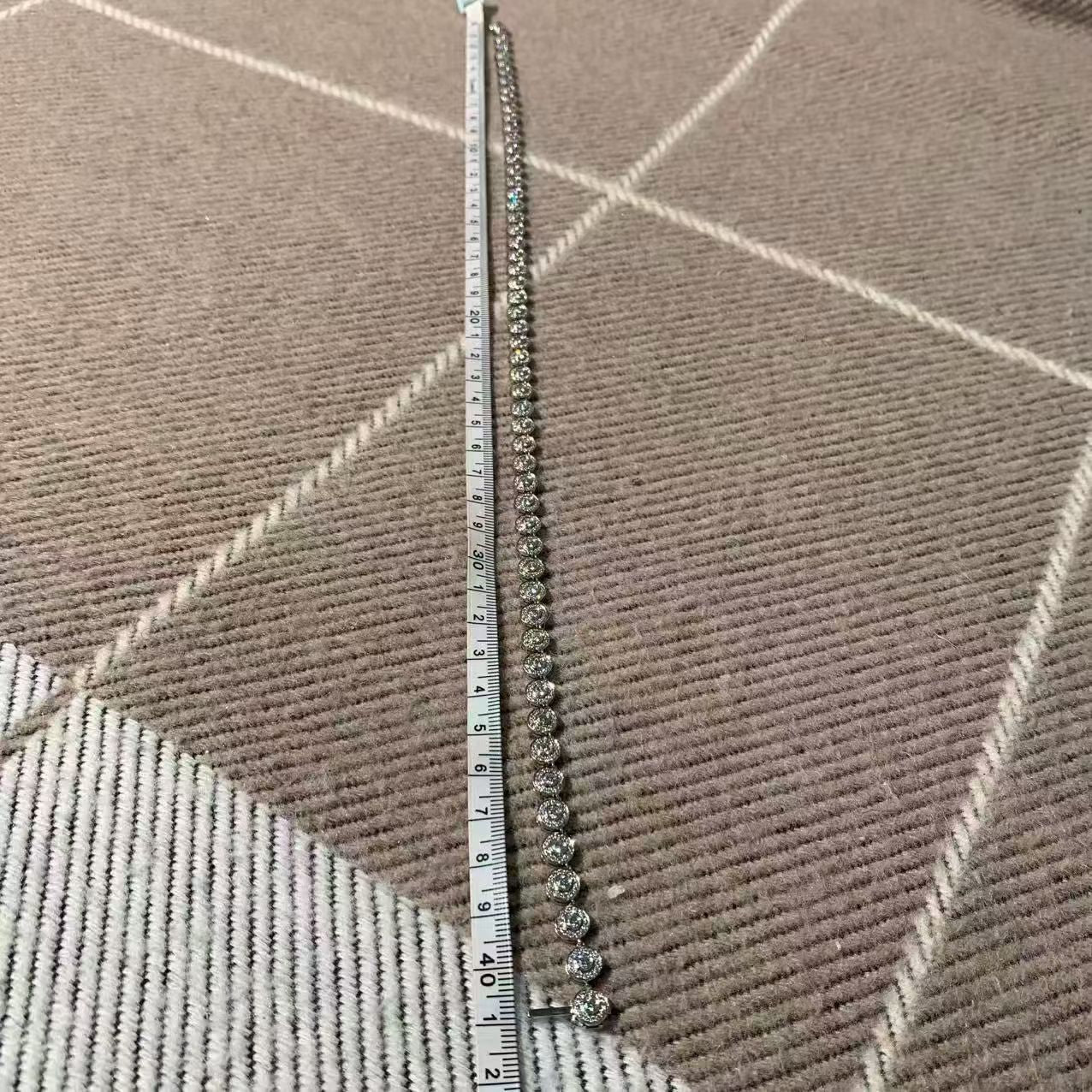 Tiffany & Co. CIRCLET Collection 18K White Gold Full Diamond Round Necklace with Top-Quality Beads and Box