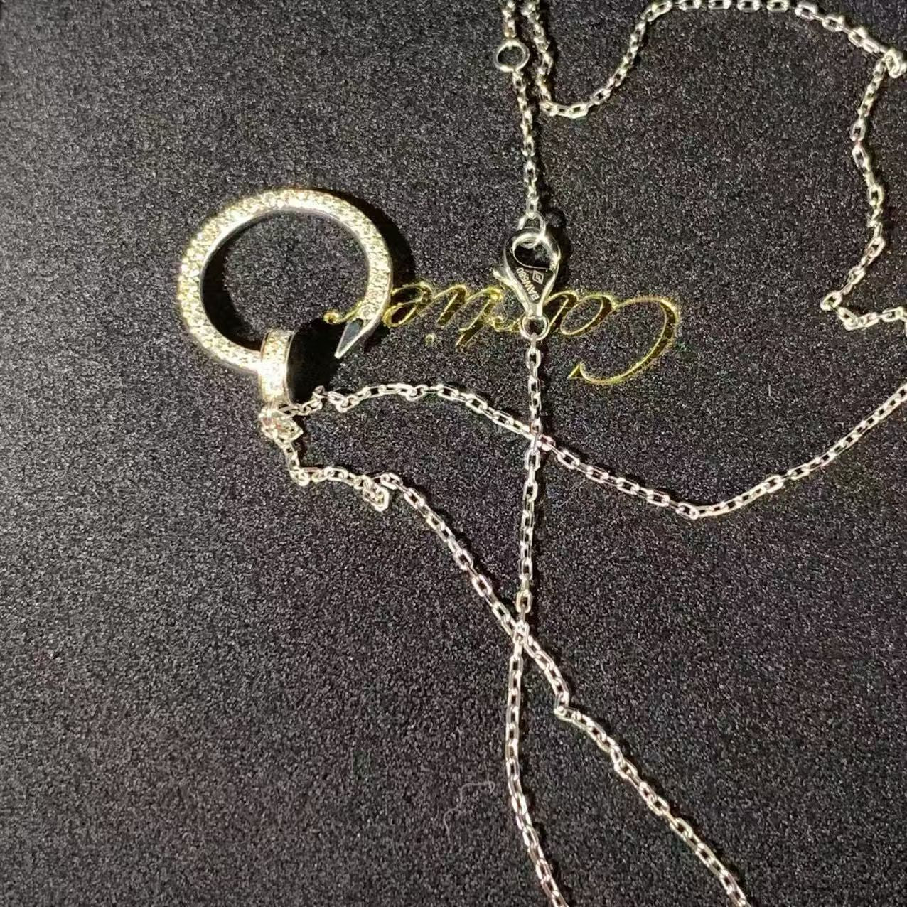 Cartier Juste un Clou 18K white gold full diamond necklace, purchased in 2023 (full set).