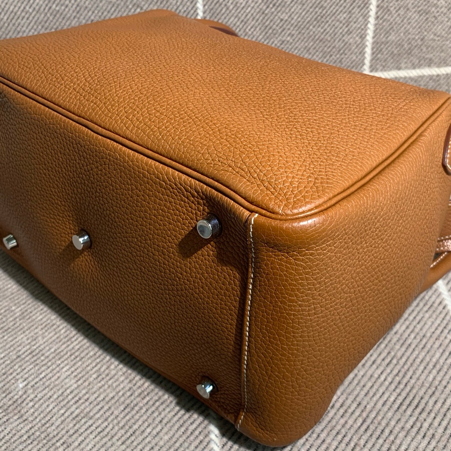 ✦ Hermès Lindy 30, gold-brown TC leather, silver hardware, T-stamp (99% new, excellent condition/super high cost performance)