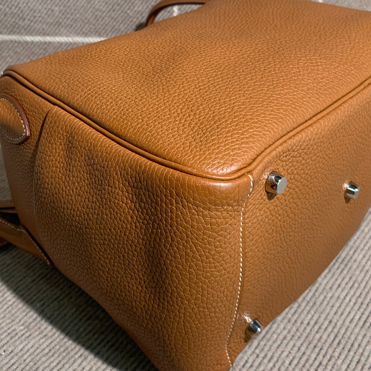 ✦ Hermès Lindy 30, gold-brown TC leather, silver hardware, T-stamp (99% new, excellent condition/super high cost performance)