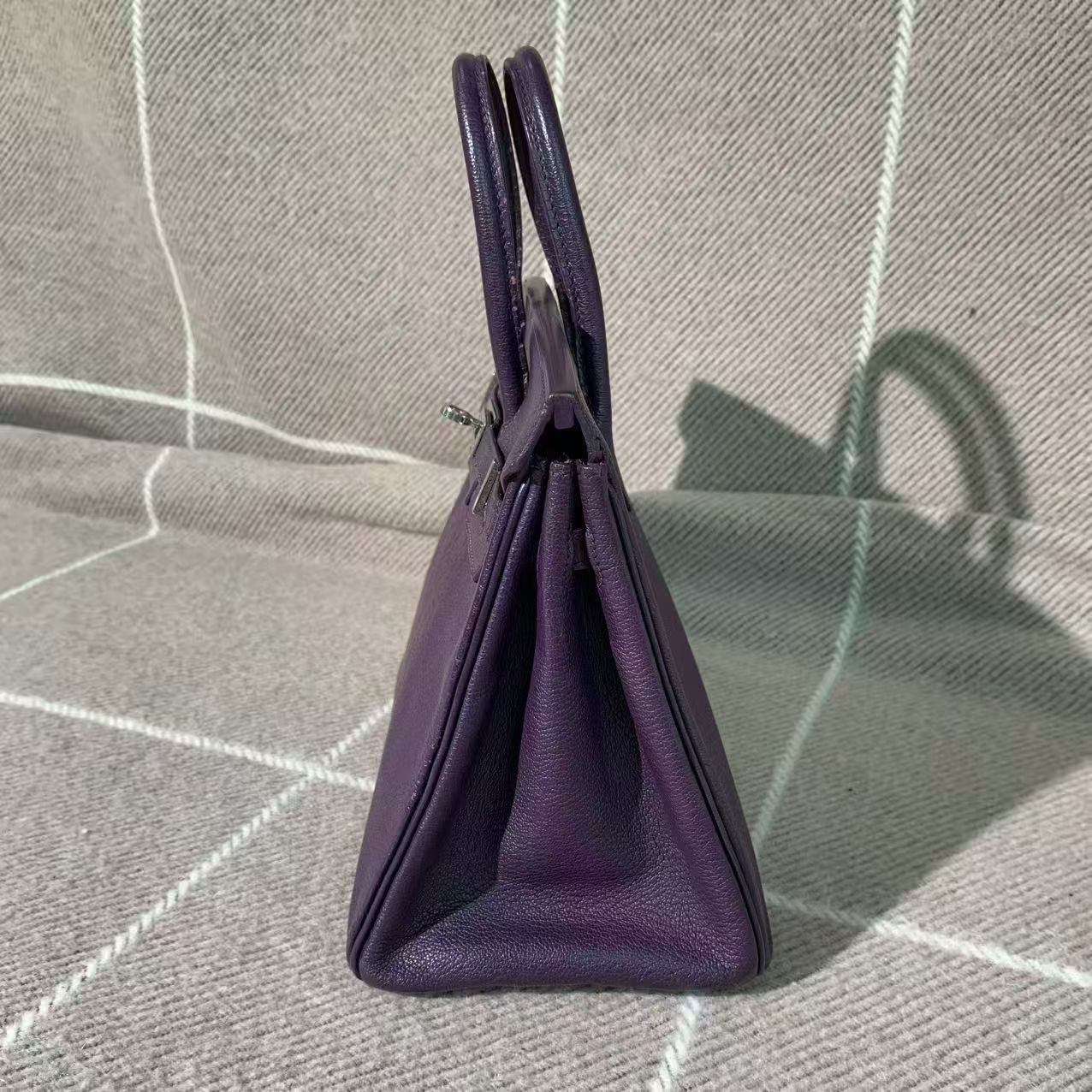 ✦ Hermès Birkin 25 Anemone Purple Goatskin Leather with Silver Buckle (Extra Fine Condition/Rare Goatskin)