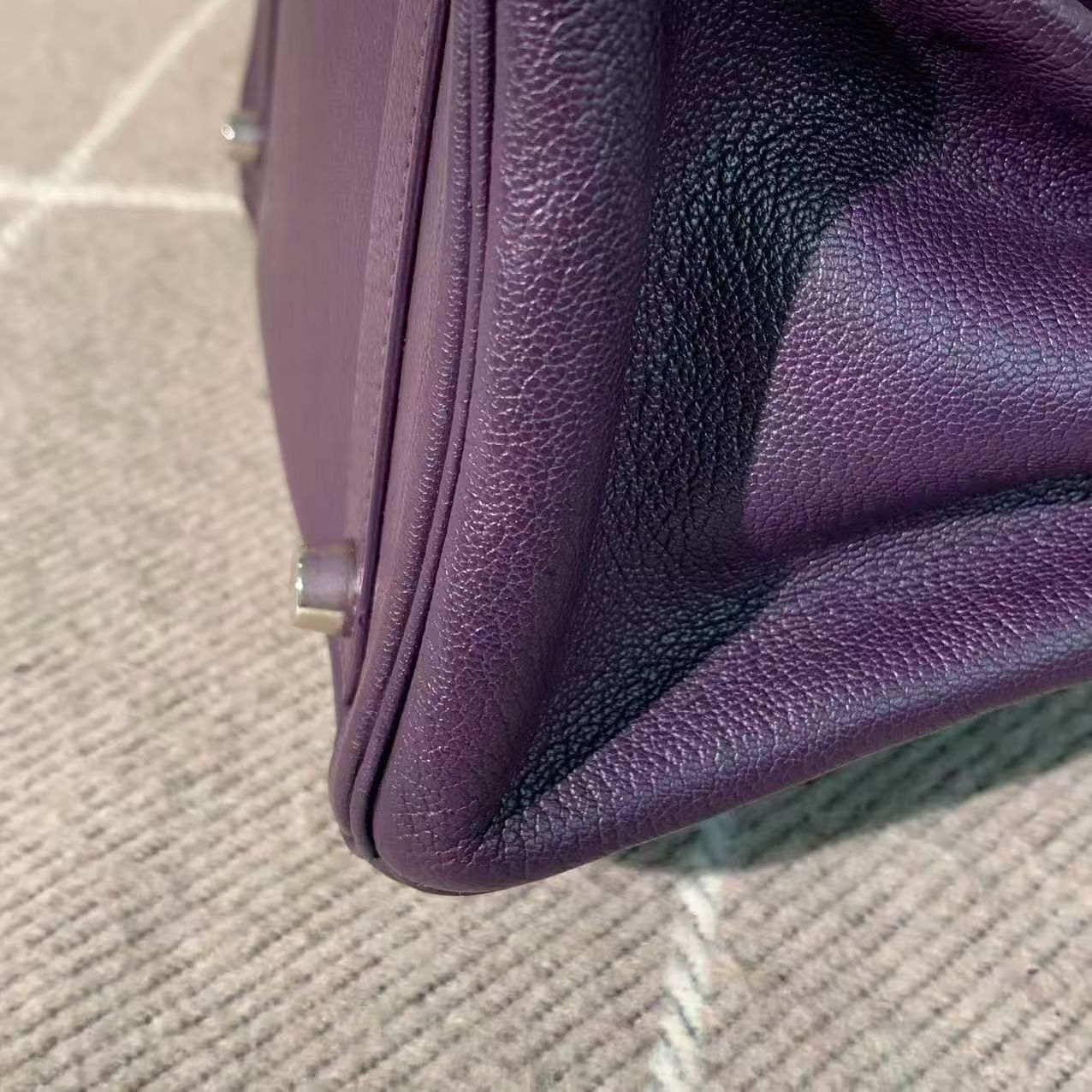 ✦ Hermès Birkin 25 Anemone Purple Goatskin Leather with Silver Buckle (Extra Fine Condition/Rare Goatskin)