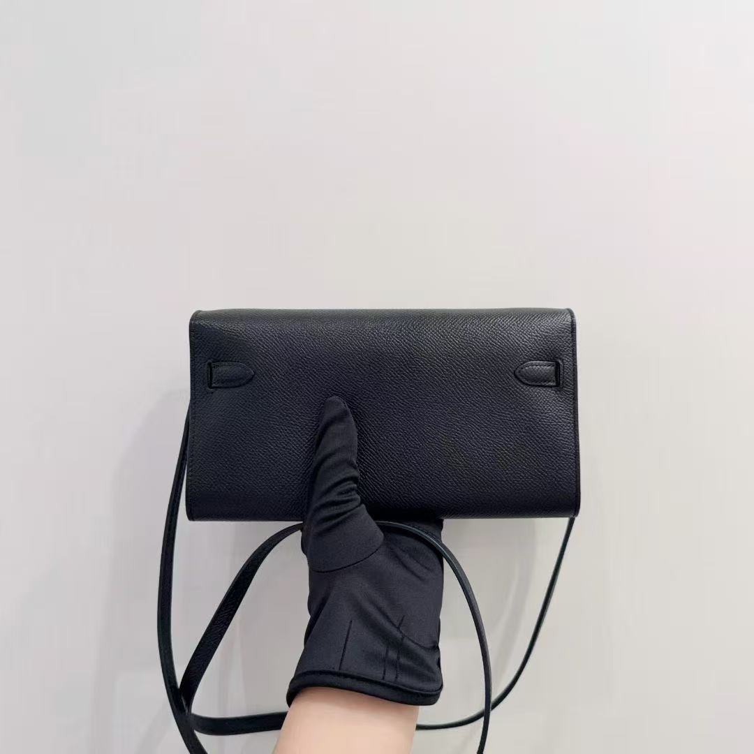 ✦ 爱马仕 Hermès Kelly To Go 89黑色 Noir Epsom皮 银扣 Y刻 (99新/五金膜在/经典黑银)