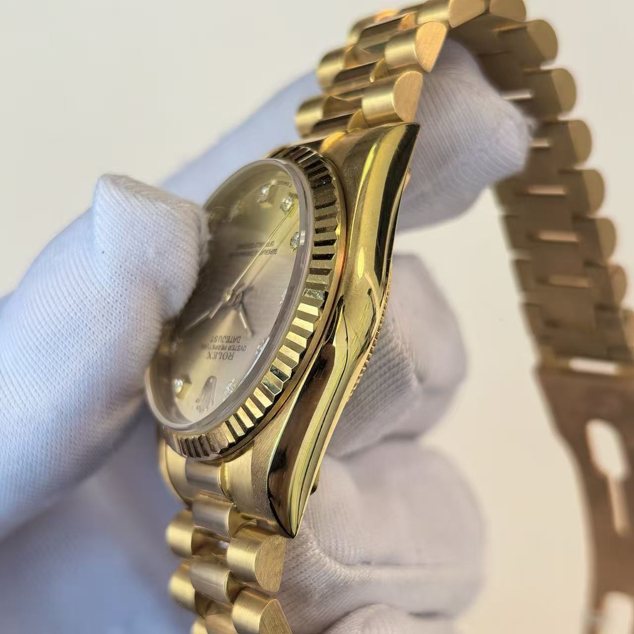✦ 劳力士 Rolex 日志型 Datejust 31毫米 18K黄金 香槟盘镶钻 68278 (带原始纸单/全长)