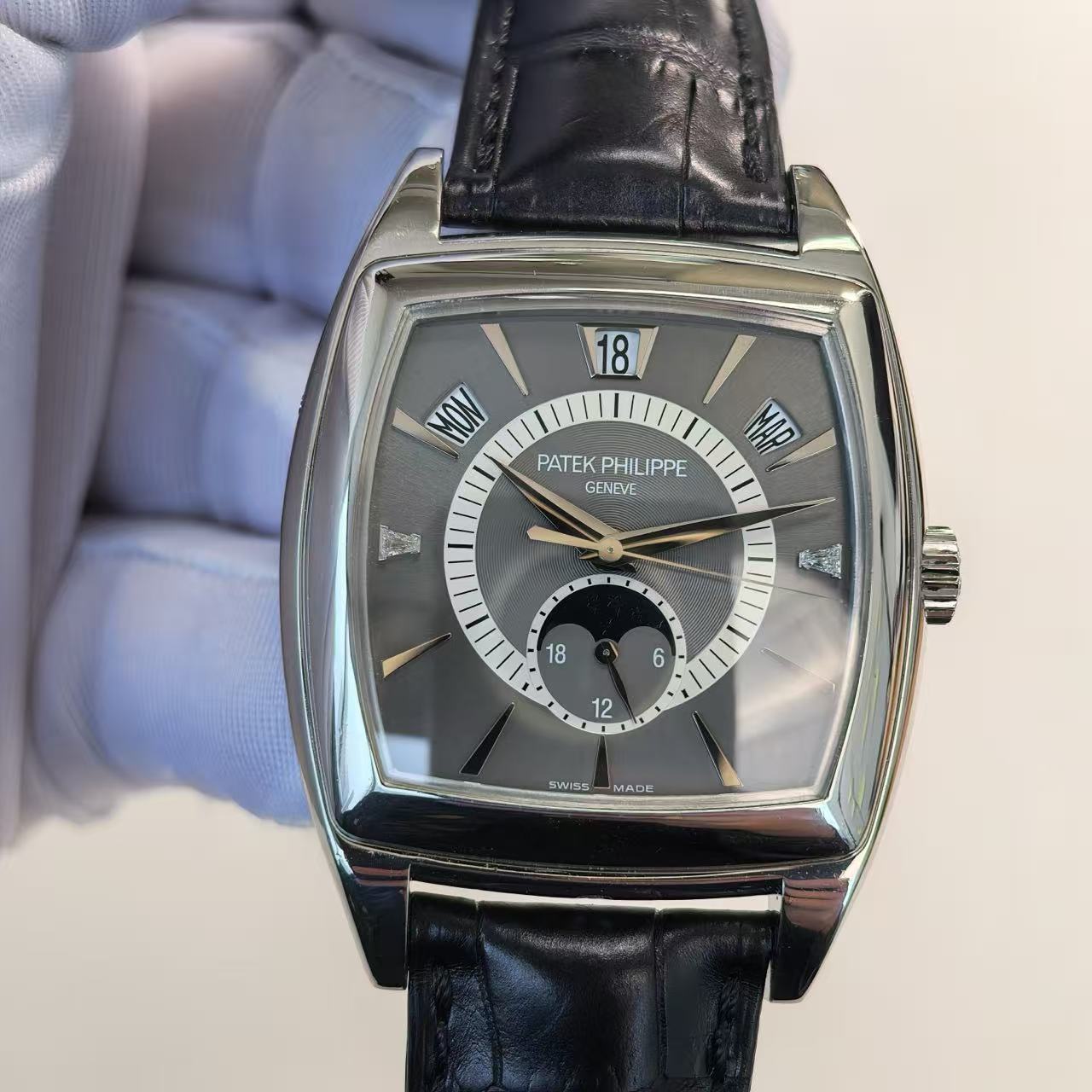 ✦ Patek Philippe Complications Collection 38x51mm 950 Platinum Annual Calendar Watch 5135P-001