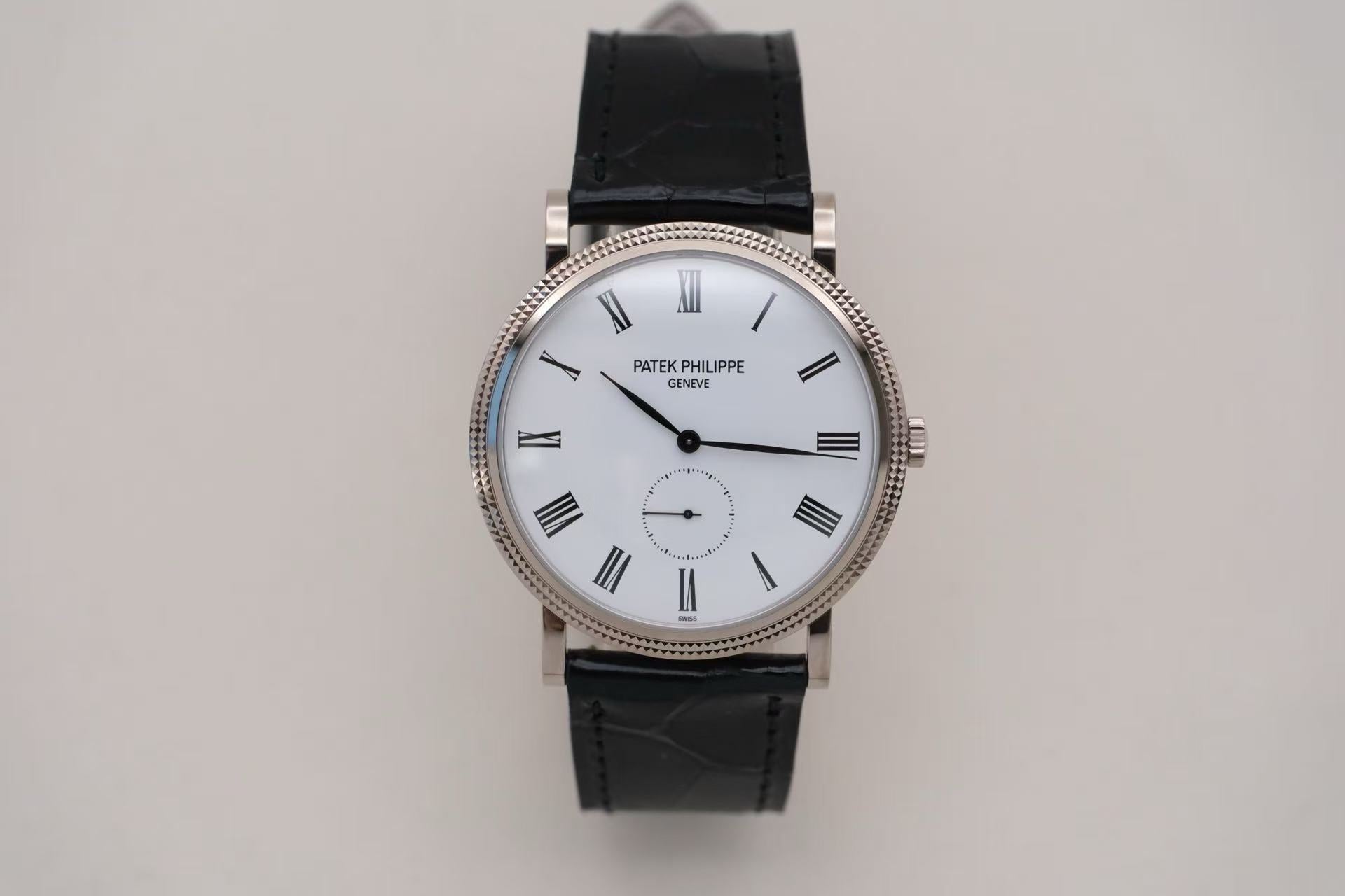 ✦ 百达翡丽 Patek Philippe 古典表系列 Calatrava 36毫米 18K白金 巴黎钉纹 5119G-001 (2012年大全套)