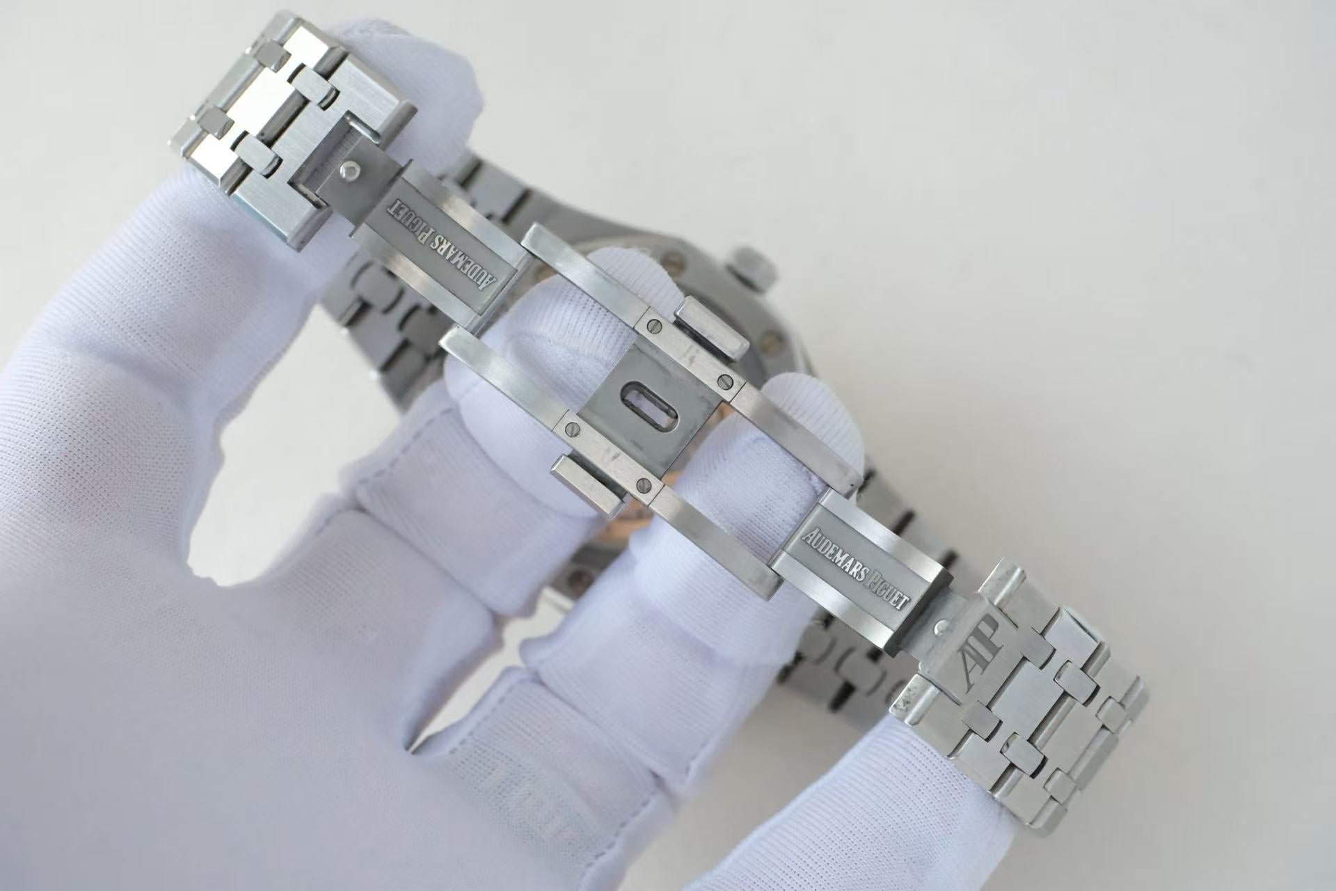 ✦ Audemars Piguet Royal Oak 41mm Stainless Steel Perpetual Calendar 26574ST (Official White Dial Replacement with Blue Dial)