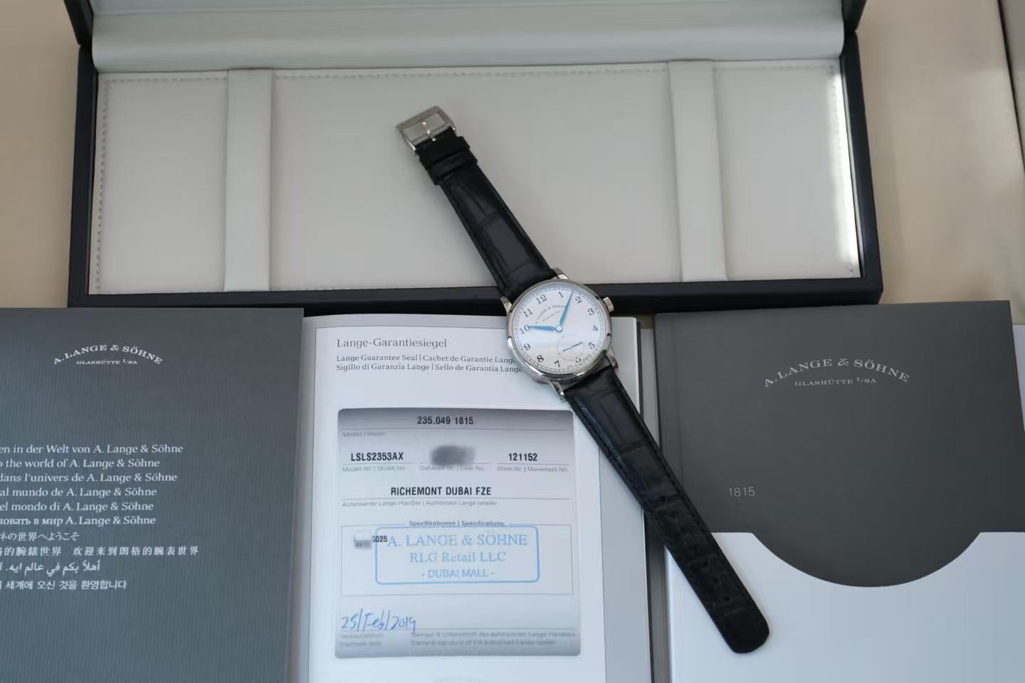 ✦ A. Lange & Söhne 1815 Series 38mm 18K White Gold Officer's Case Back (REC Collaboration Limited Edition of 25 Pieces Worldwide/Complete Set of 2019)