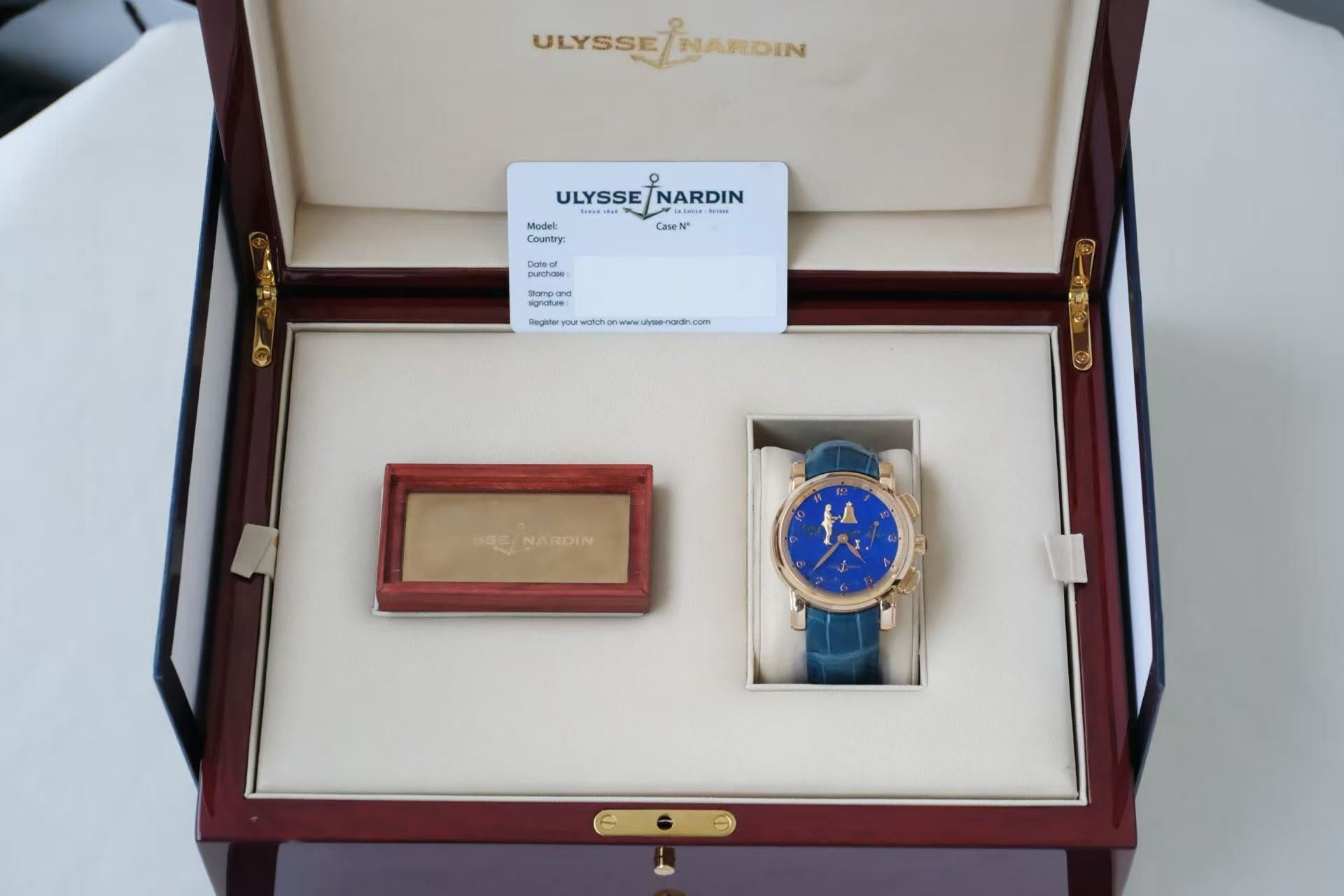 ✦ Ulysse Nardin Gilded Series 42mm 18K Rose Gold Single Minute Repeater with Lapis Lazuli Disc 6106-103/E3 (Complete Set)