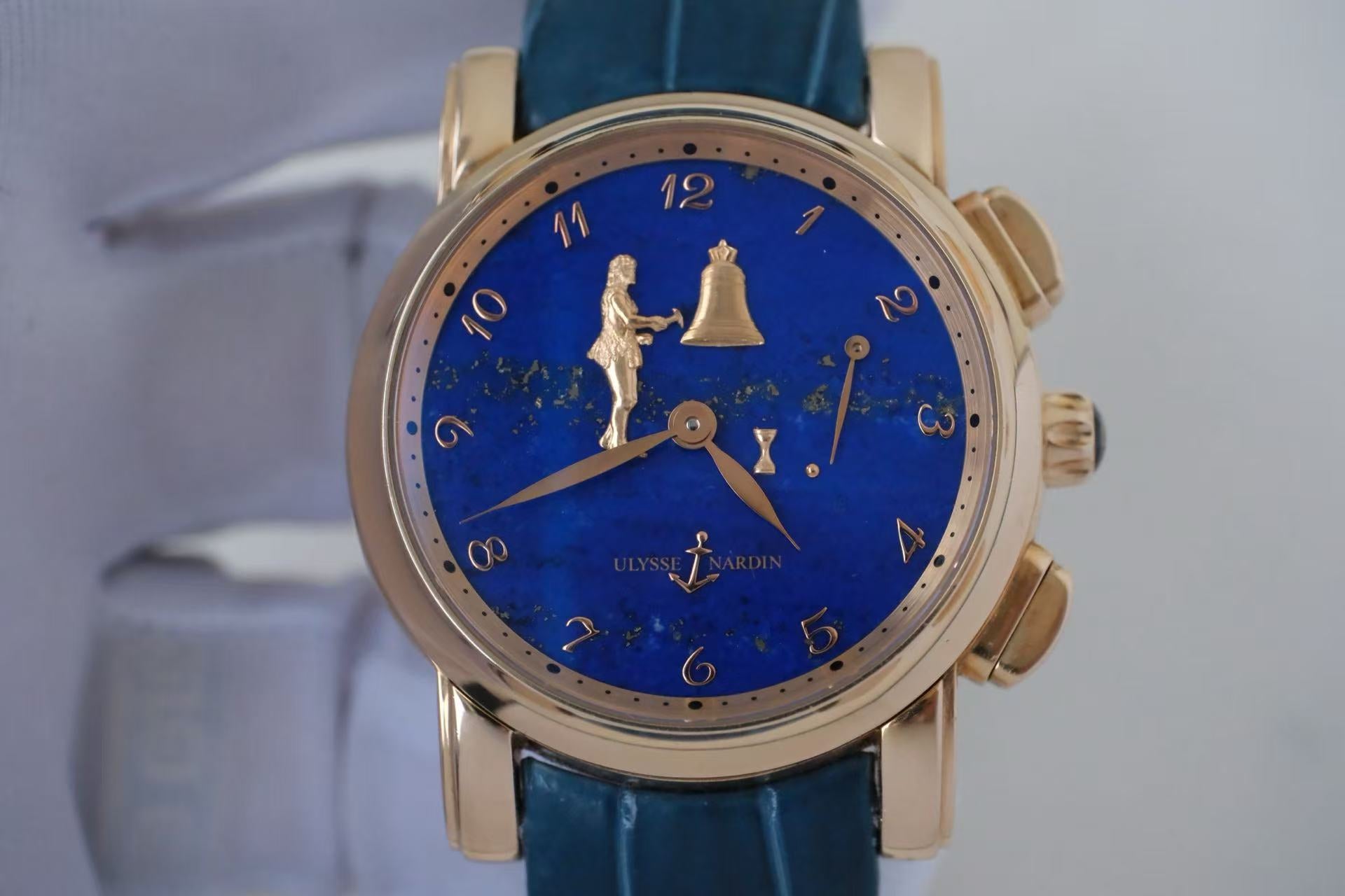 ✦ Ulysse Nardin Gilded Series 42mm 18K Rose Gold Single Minute Repeater with Lapis Lazuli Disc 6106-103/E3 (Complete Set)