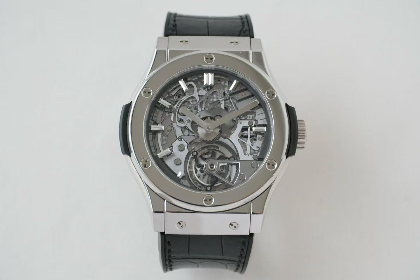 ✦ Hublot 45mm PT950 Platinum Skeleton Tourbillon Watch 504.TX.0170.LR.YOS16 (Limited Edition of 10 Pieces Worldwide/Complete Set)