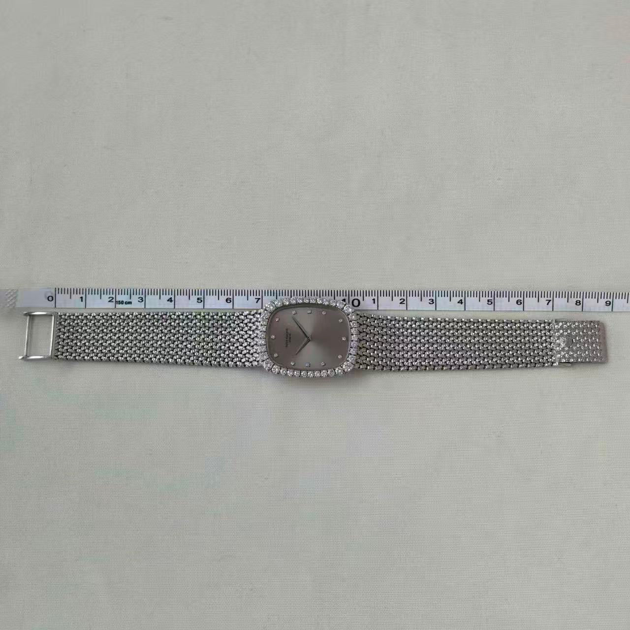 ✦ Patek Philippe 3617 Vintage 18K White Gold Bezel with Original Diamond-Set Hammered Bracelet (Unique Collector's Item/Total Weight 90.8g)
