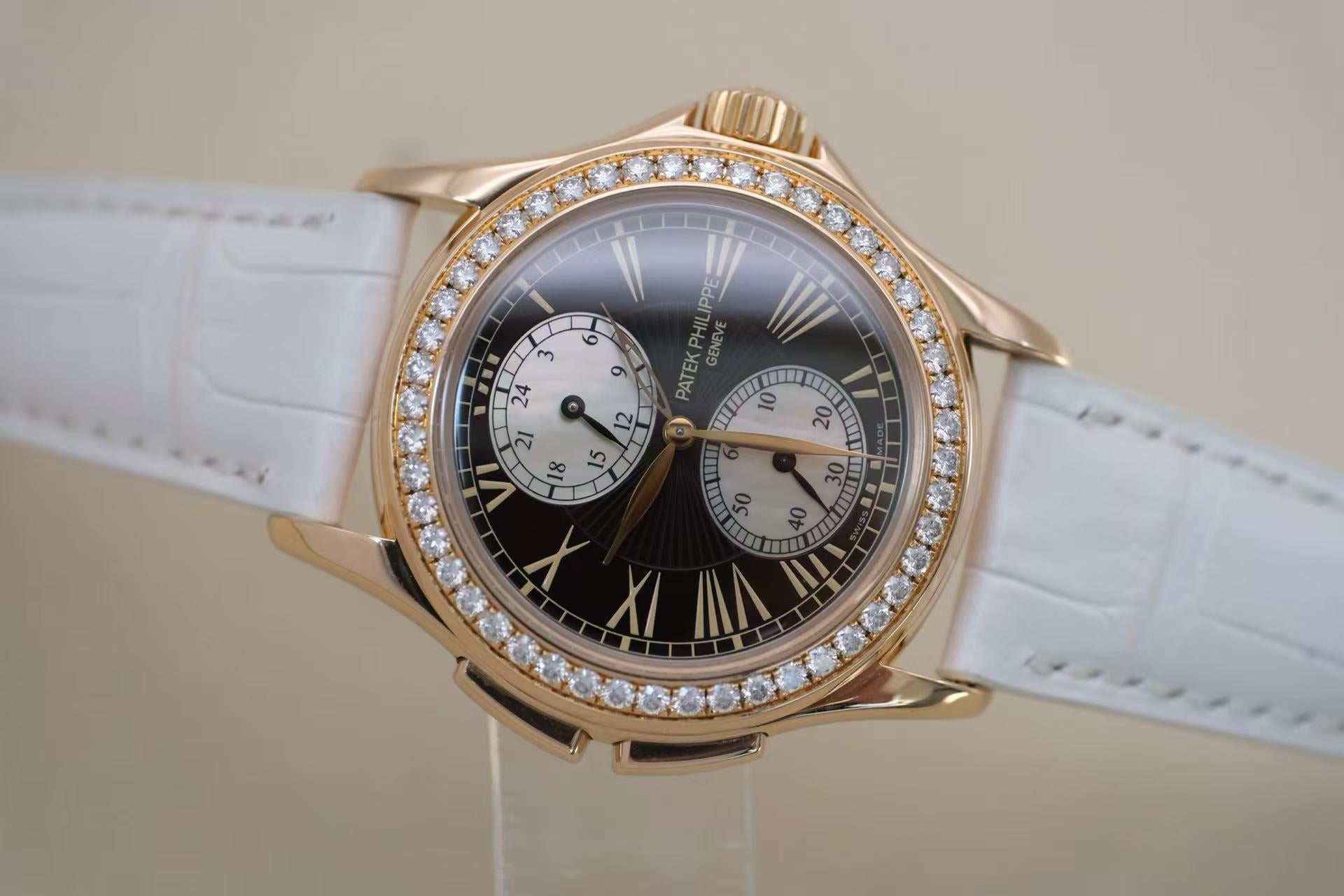 ✦ Patek Philippe Classic Collection 35mm 18K Rose Gold Diamond-set Dual Time 4934R-001 (55 series/watch only)