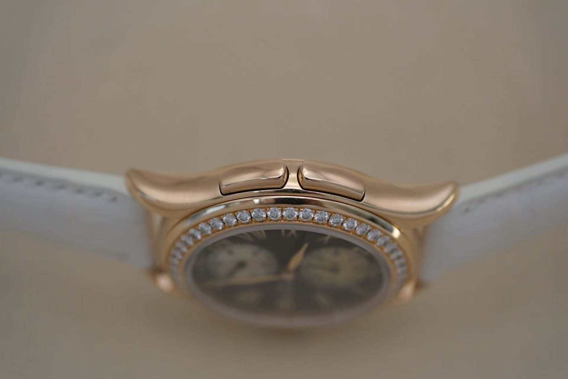 ✦ Patek Philippe Classic Collection 35mm 18K Rose Gold Diamond-set Dual Time 4934R-001 (55 series/watch only)