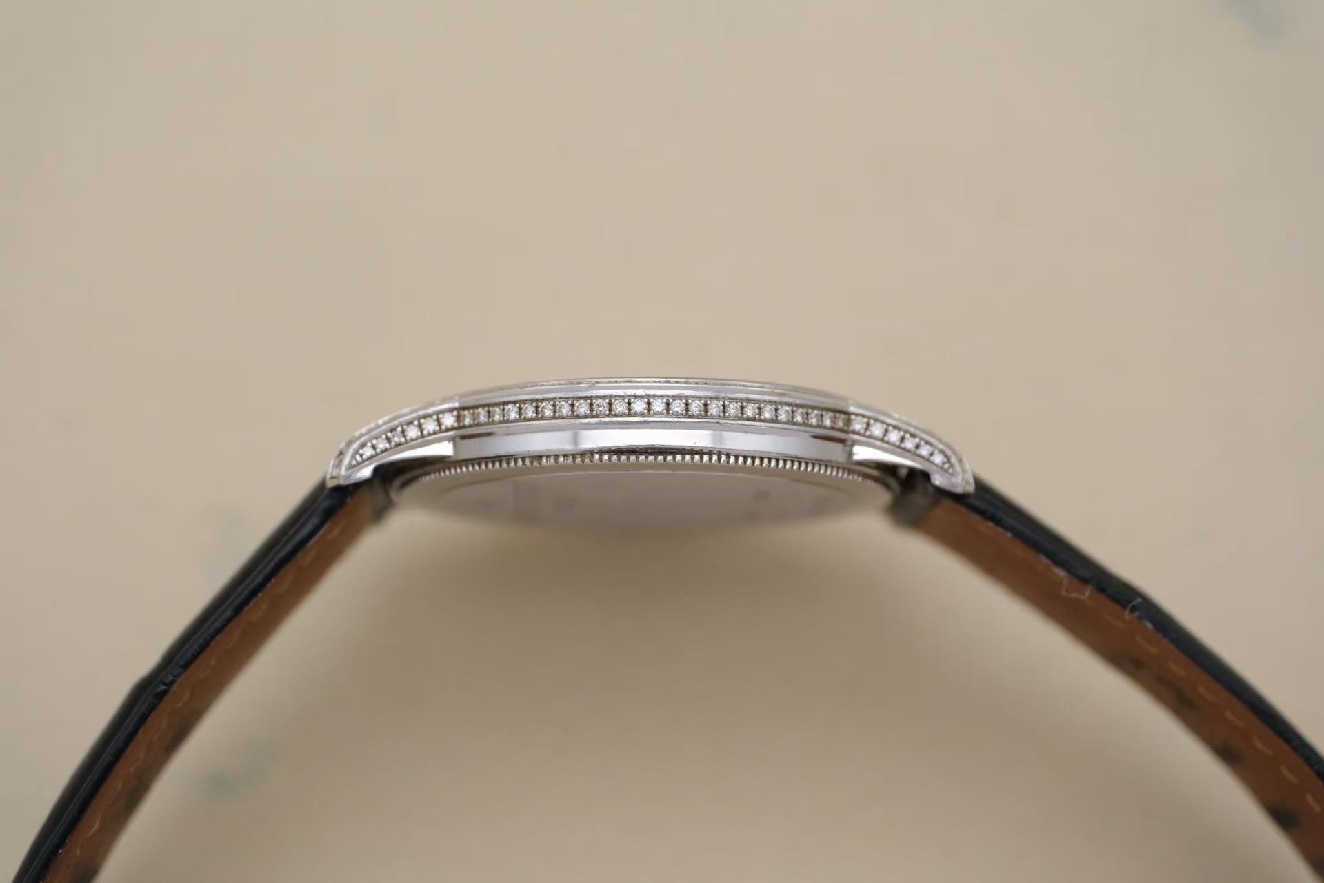 ✦ Vacheron Constantin Patrimony Collection 38mm 18K White Gold Dial with Pavé Diamonds 81579/000G-9274 (Premium Quality, In Stock/Watch Only)