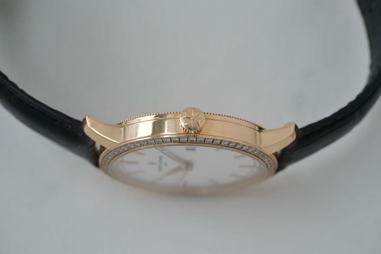 ✦ Vacheron Constantin Patrimony 40mm 18K Pink Gold Men's Watch with Diamonds 85520 (2015, with warranty)