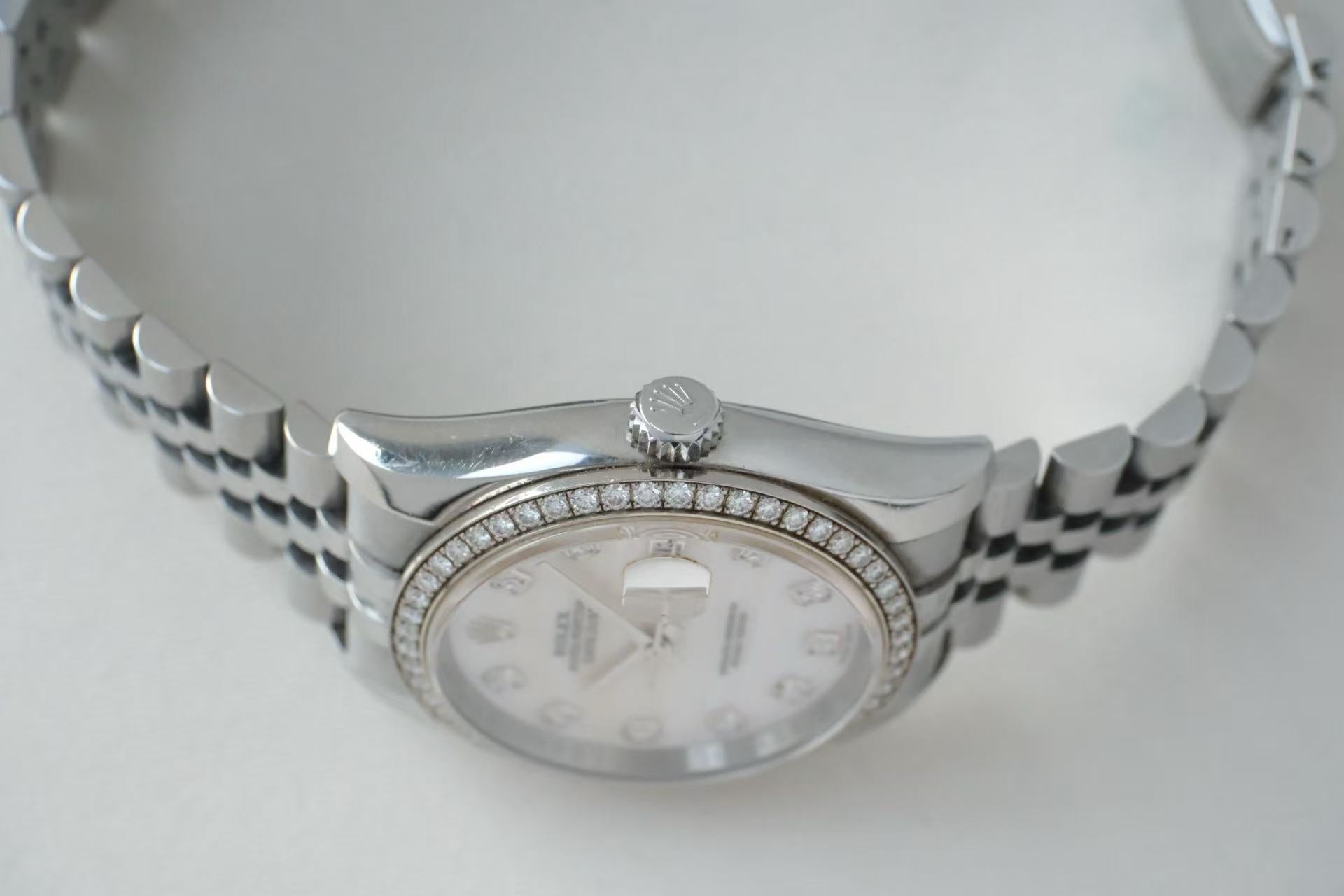 ✦ 劳力士 Rolex 日志型 36毫米 不锈钢 稀缺碎碟贝母钻面 116244 (2011年全套全长/含收据)
