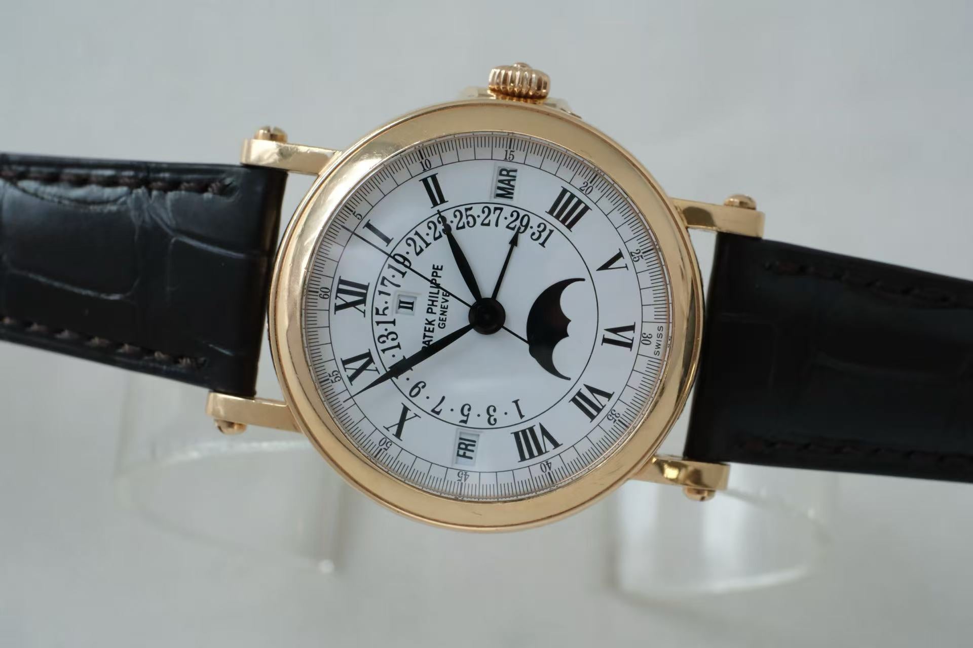 ✦ Patek Philippe Grand Complications Timepiece 36mm 18K Rose Gold Moon Phase Perpetual Calendar 5059R (Geneva Single Watch/Classic Lantern Clasp)