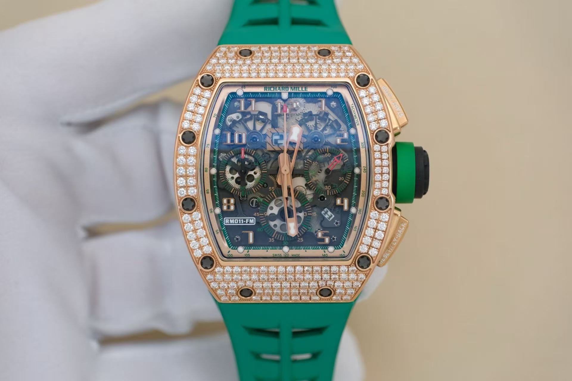 ✦ Richard Mille RM011 RG Macau Limited Edition 18K Rose Gold Rough Diamond (Limited to 30 pieces worldwide / Dual Certificates issued in 2016)