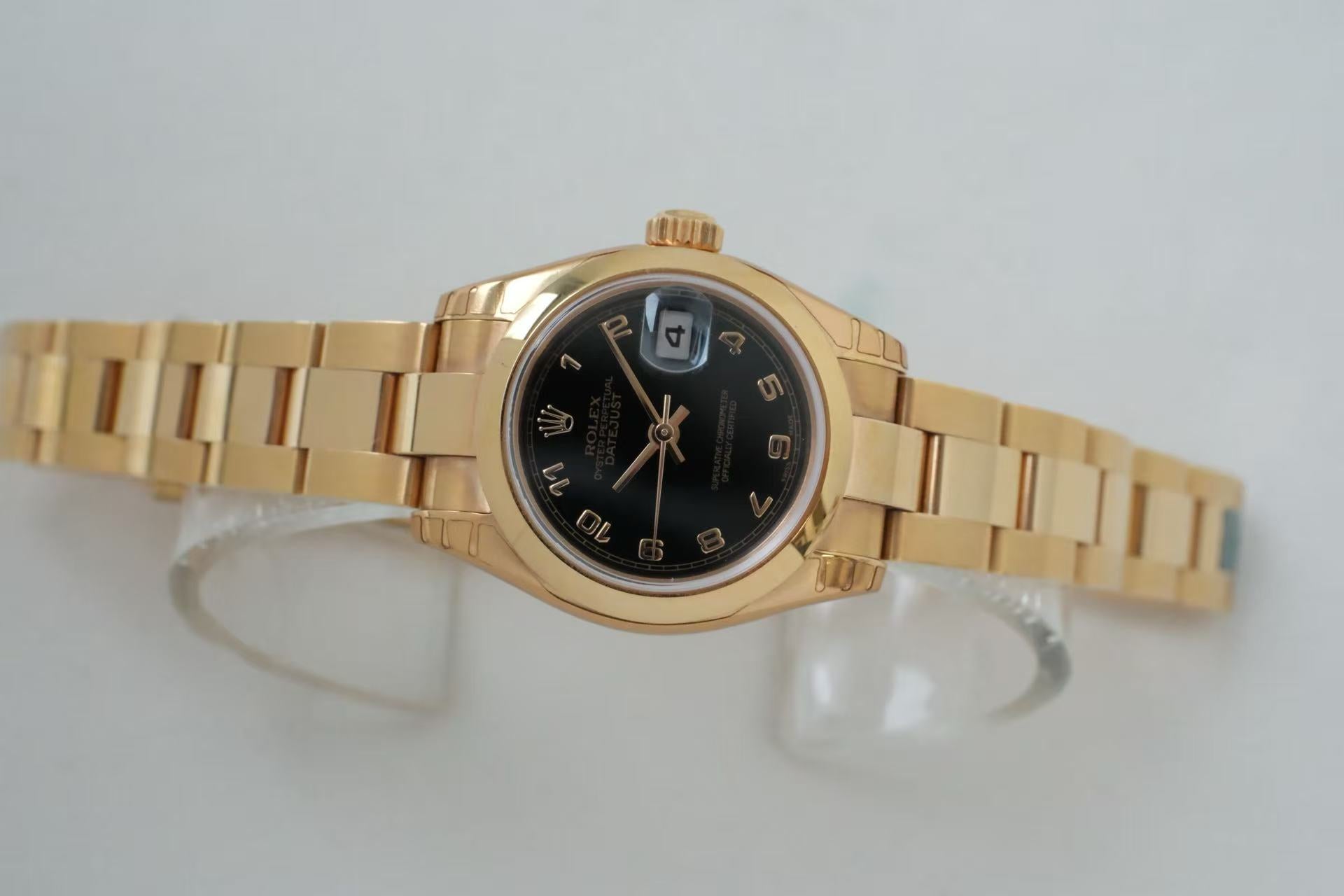 ✦ 劳力士 Rolex 女装日志型 26毫米 18K玫瑰金 黑盘 179165 (大全套/99新试戴品相)