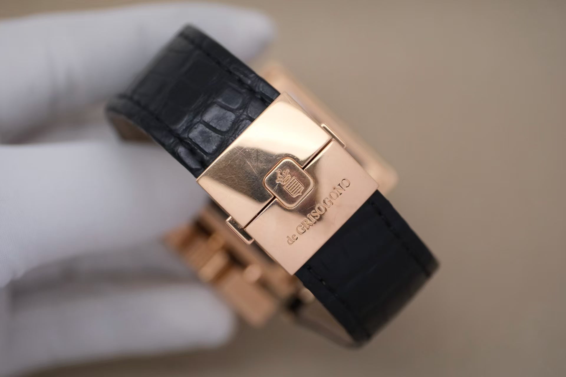 ✦ De GRISOGONO 帝致 瑞士独立制表 45mm 18K玫瑰金 隐藏式动显月相 自动机械