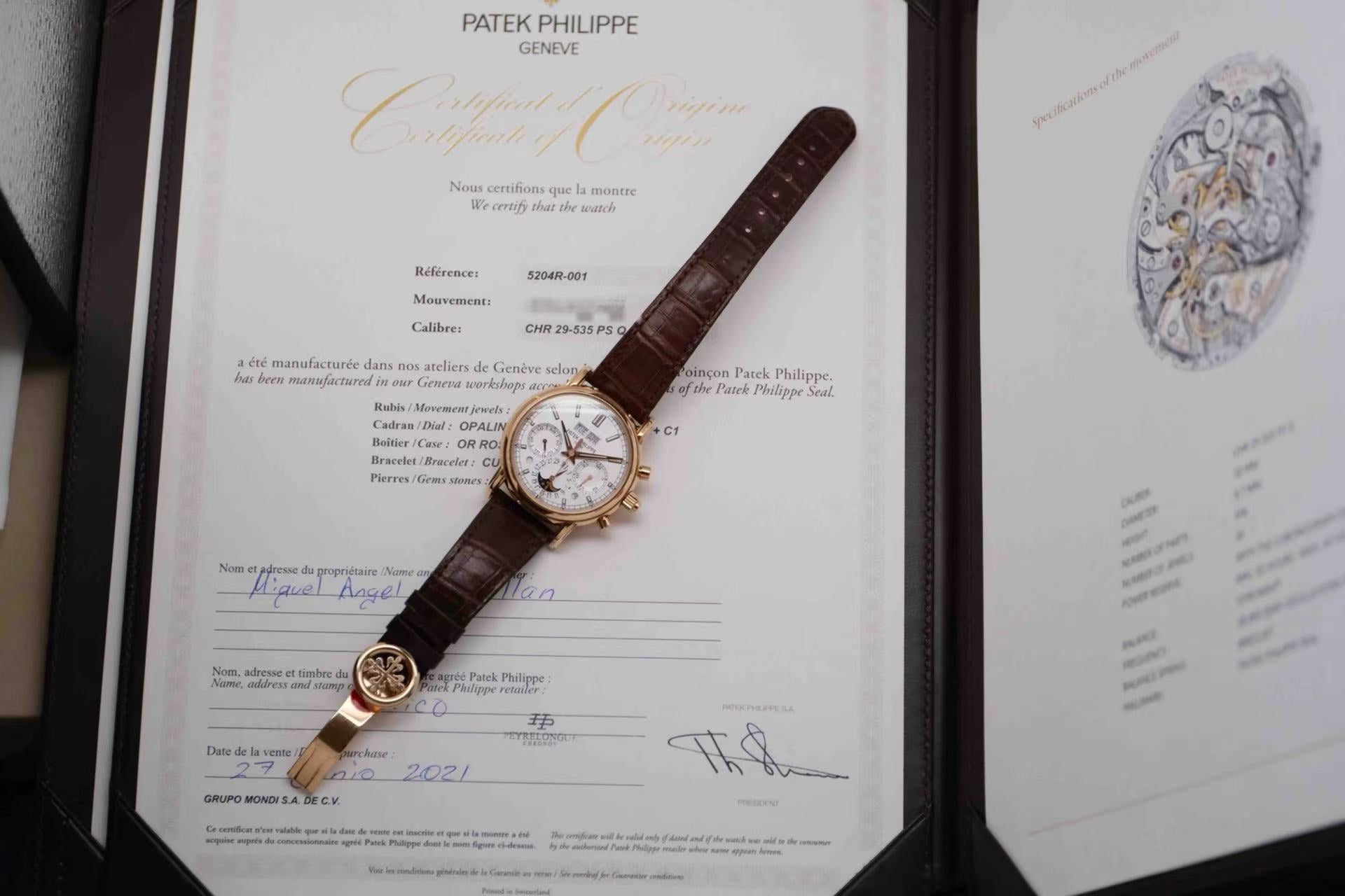 ✦ Patek Philippe Grand Complications Timepiece 5204R 40mm 18K Rose Gold Manual Mechanical