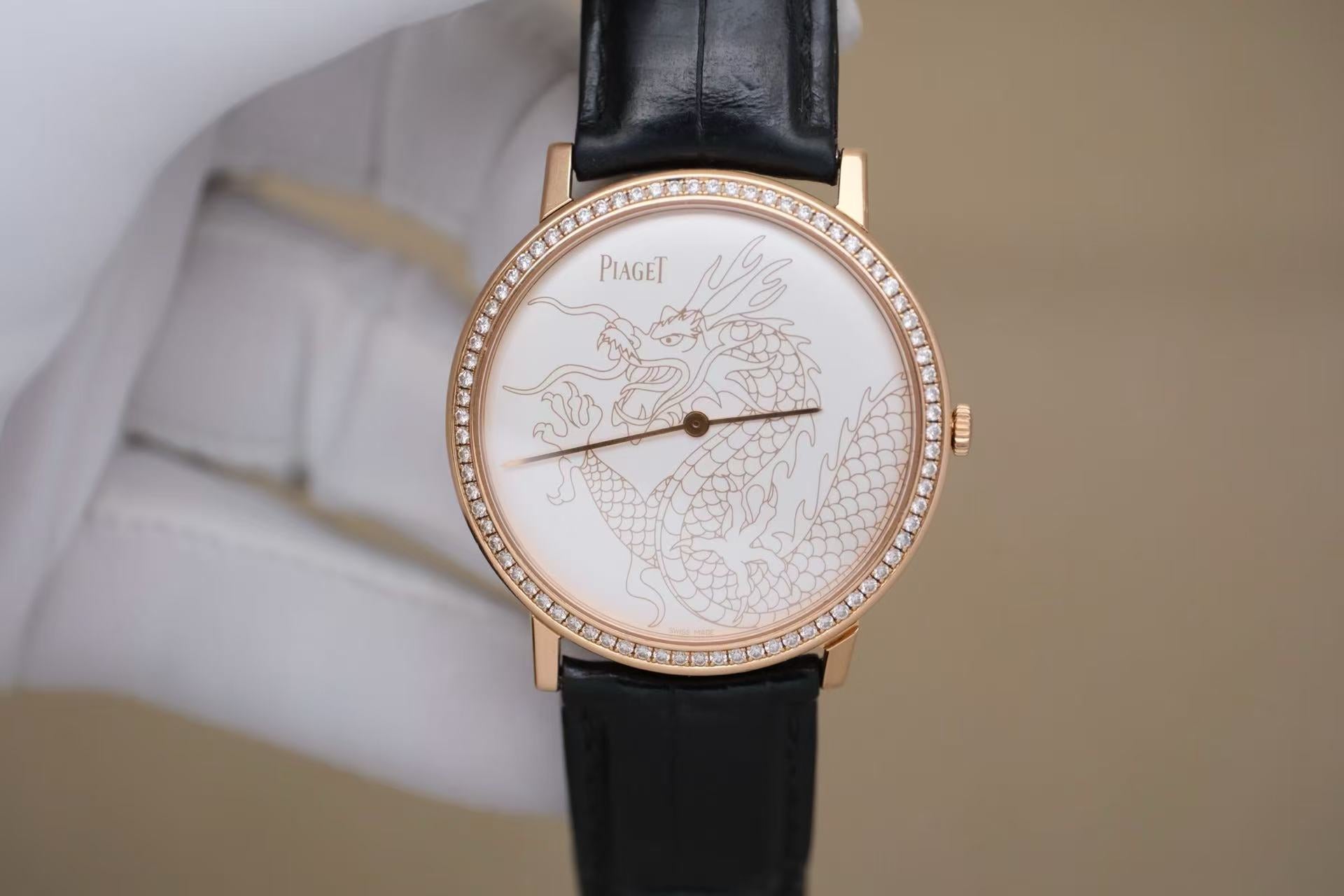 ✦ 伯爵 Piaget 龙与凤 G0A36549 38毫米 18K玫瑰金 镶钻表圈 手动机械