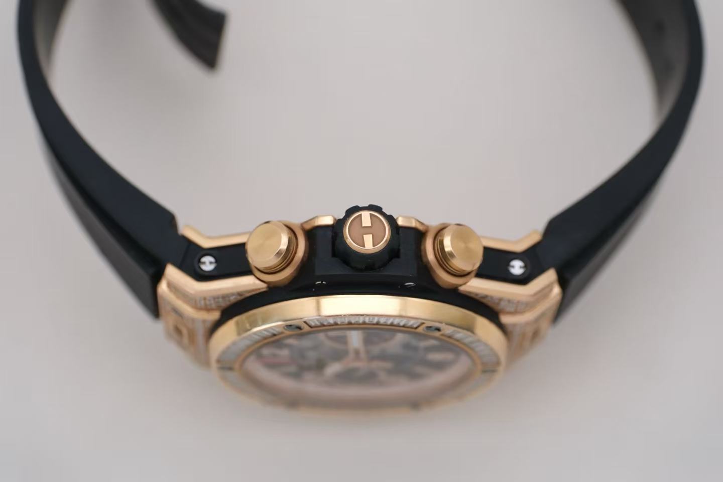 ✦ Hublot Big Bang 411.OX 45mm 18K King Gold Original Square Diamond Bezel Automatic Mechanical Chronograph