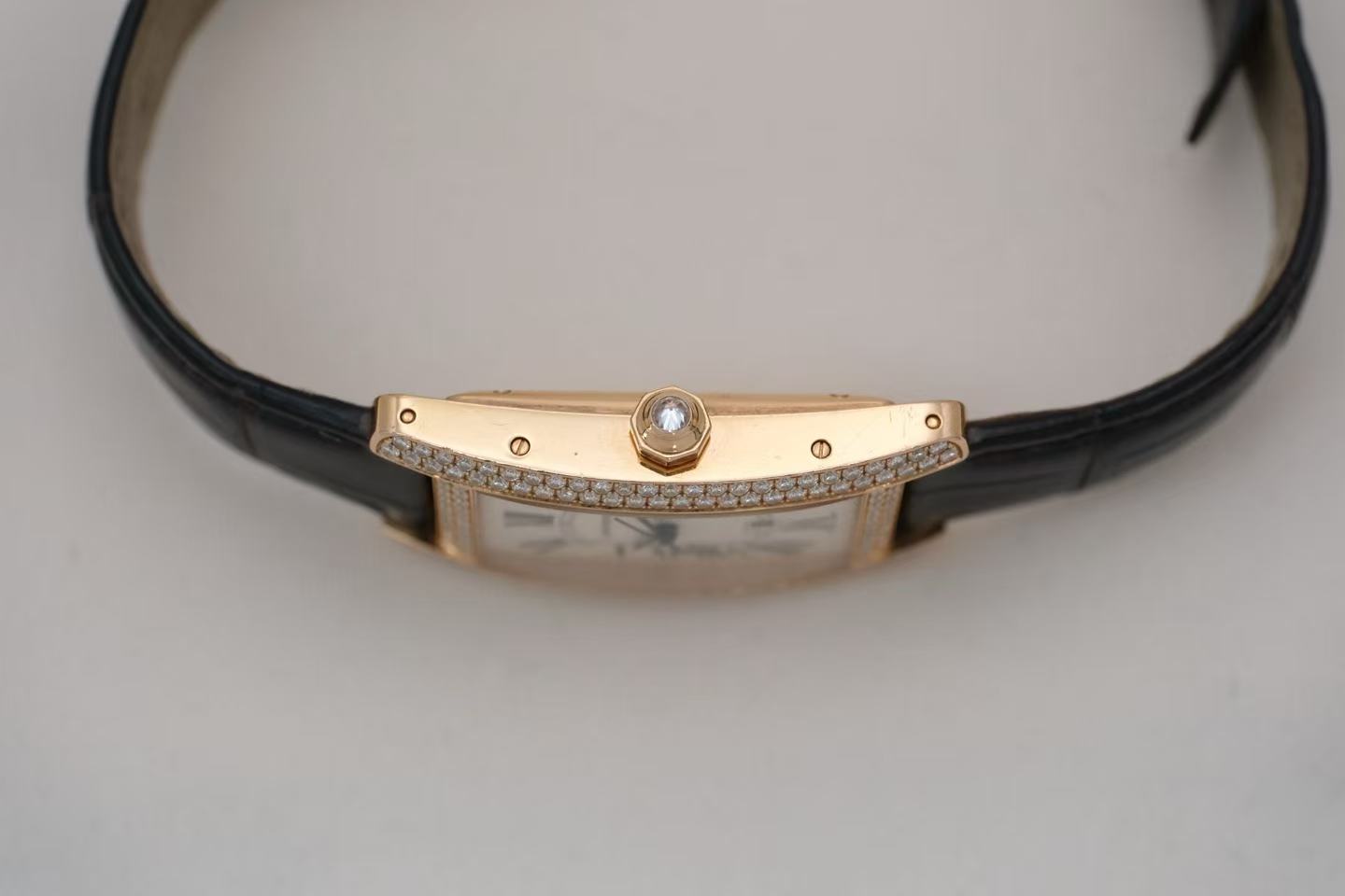 ✦ 卡地亚 Cartier 坦克 WB704751 41.6x22.6毫米 18K玫瑰金 镶钻 自动机械