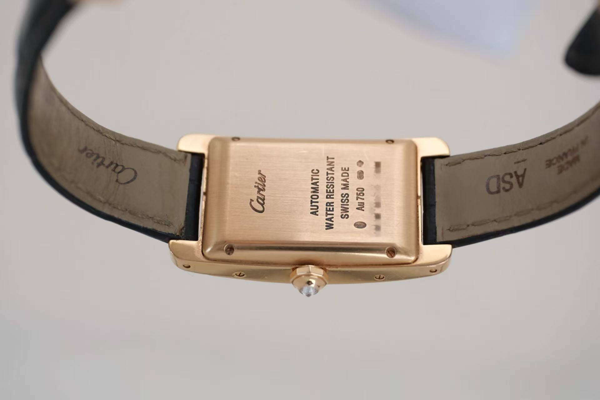 ✦ 卡地亚 Cartier 坦克 WB704751 41.6x22.6毫米 18K玫瑰金 镶钻 自动机械