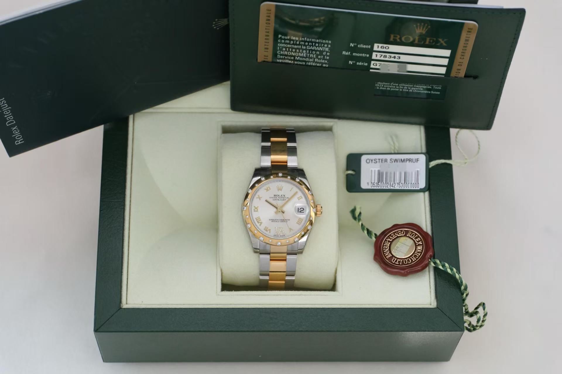 ✦ 劳力士 Rolex 日志型 178343 31毫米 间金 散钻表圈 罗马字 自动机械