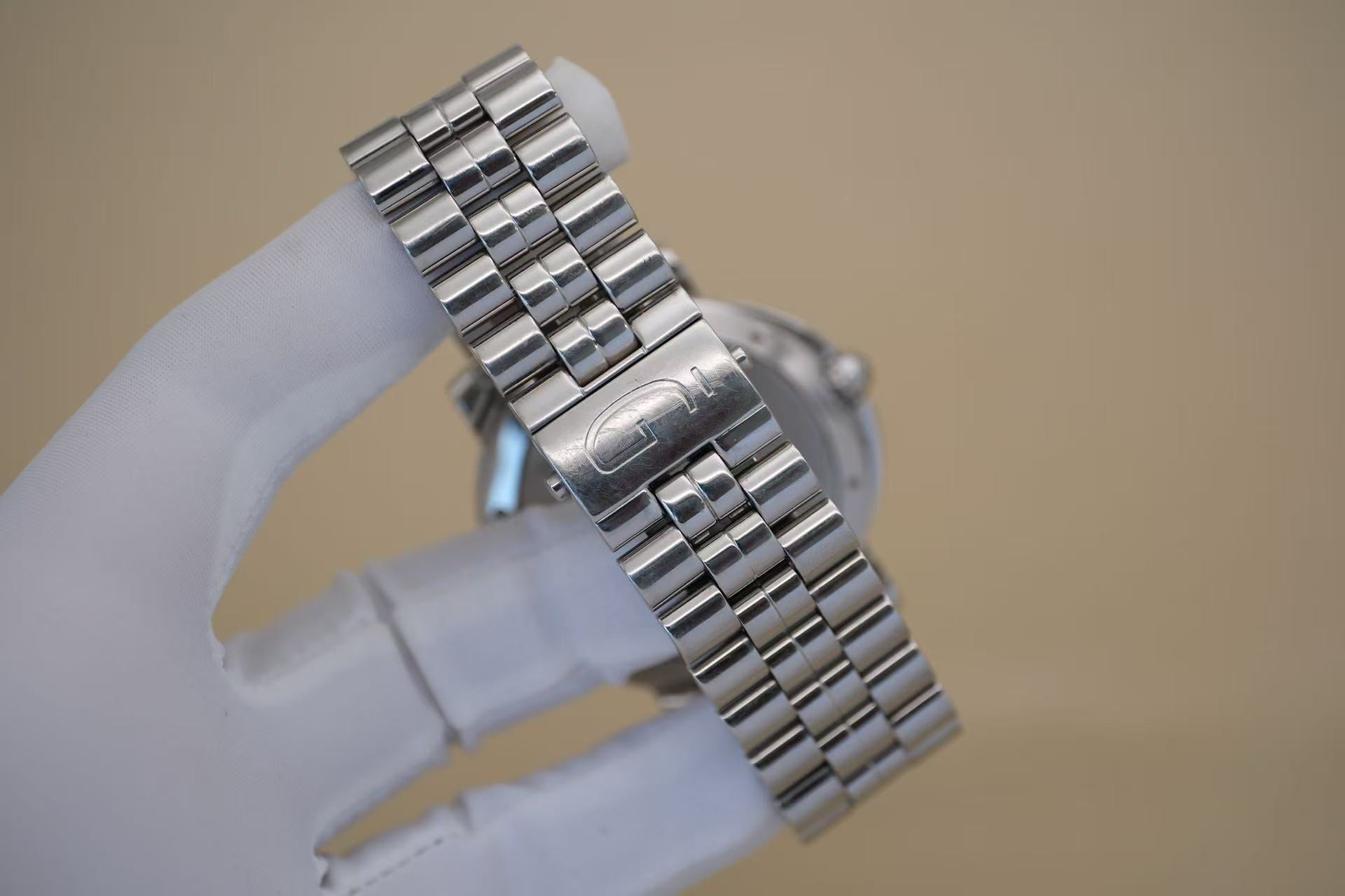 ✦ Independent watchmaking master Gerald Genta 45mm stainless steel double diamond bezel retrograde automatic mechanical watch