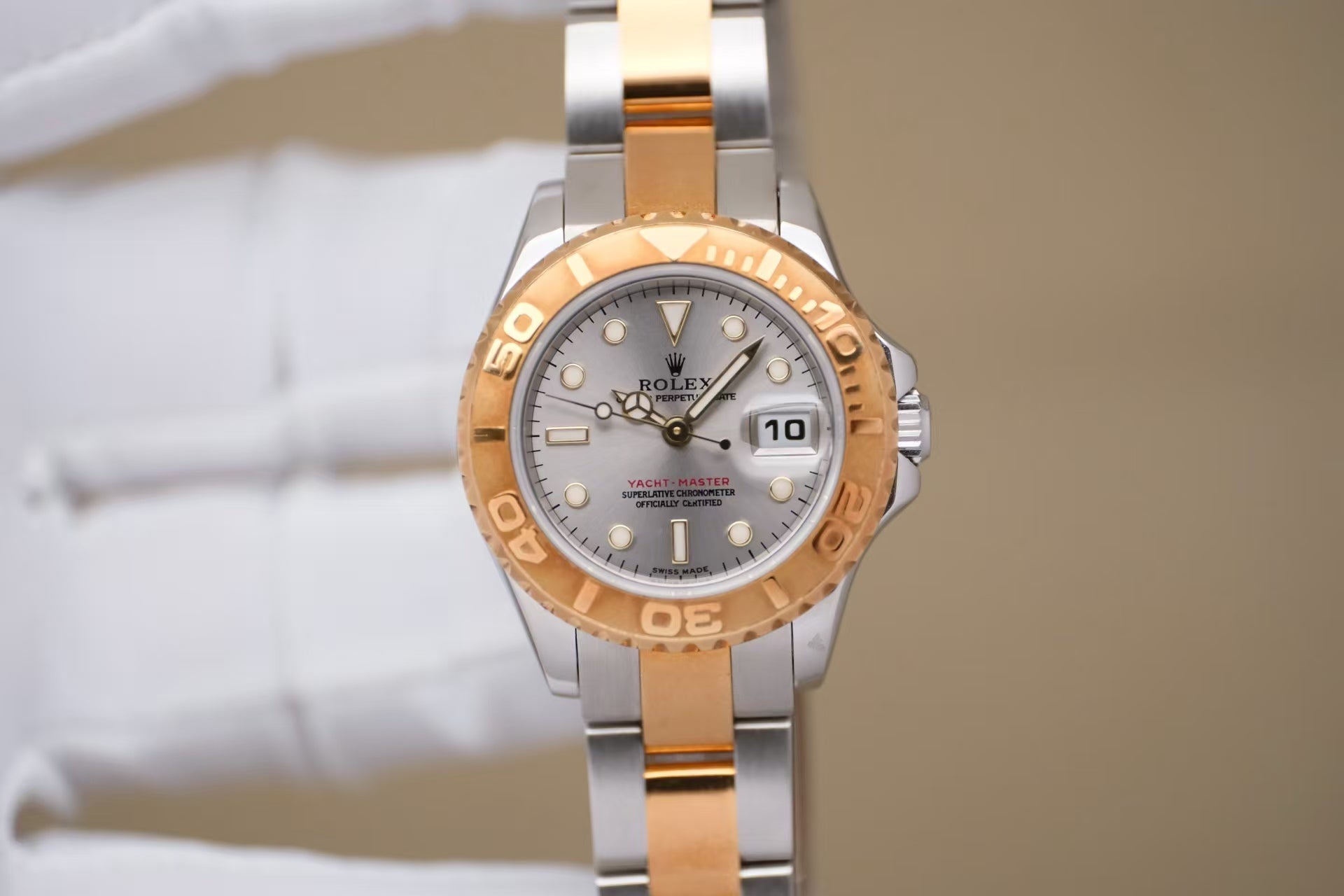 ✦ Rolex Yacht-Master 169623 29mm 18K Gold and Steel Gray Disc Automatic Mechanical