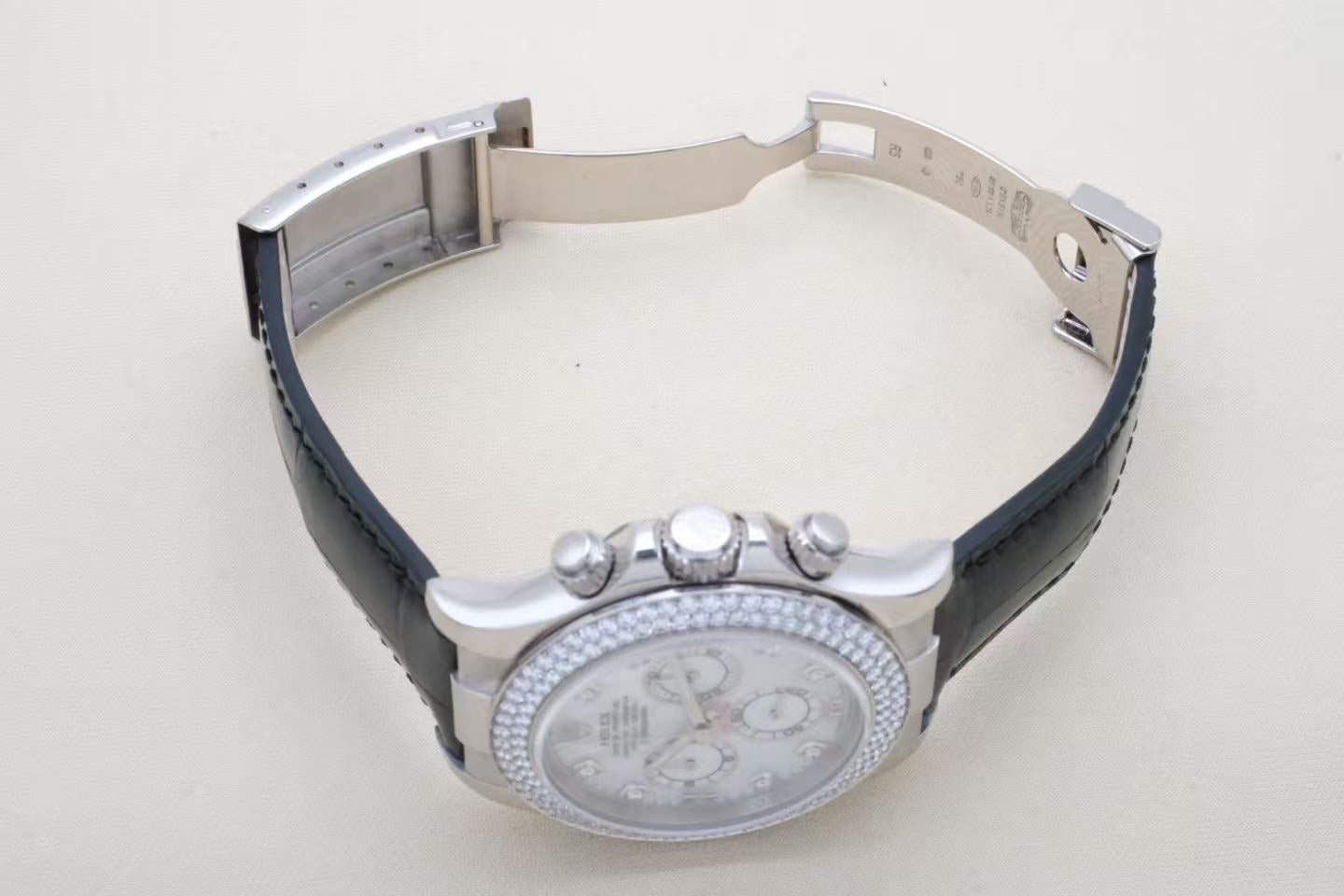 ✦ Rolex Cosmograph Daytona 116589 RBR8 40mm 18K White Gold Mother-of-Pearl Diamond Automatic Mechanical