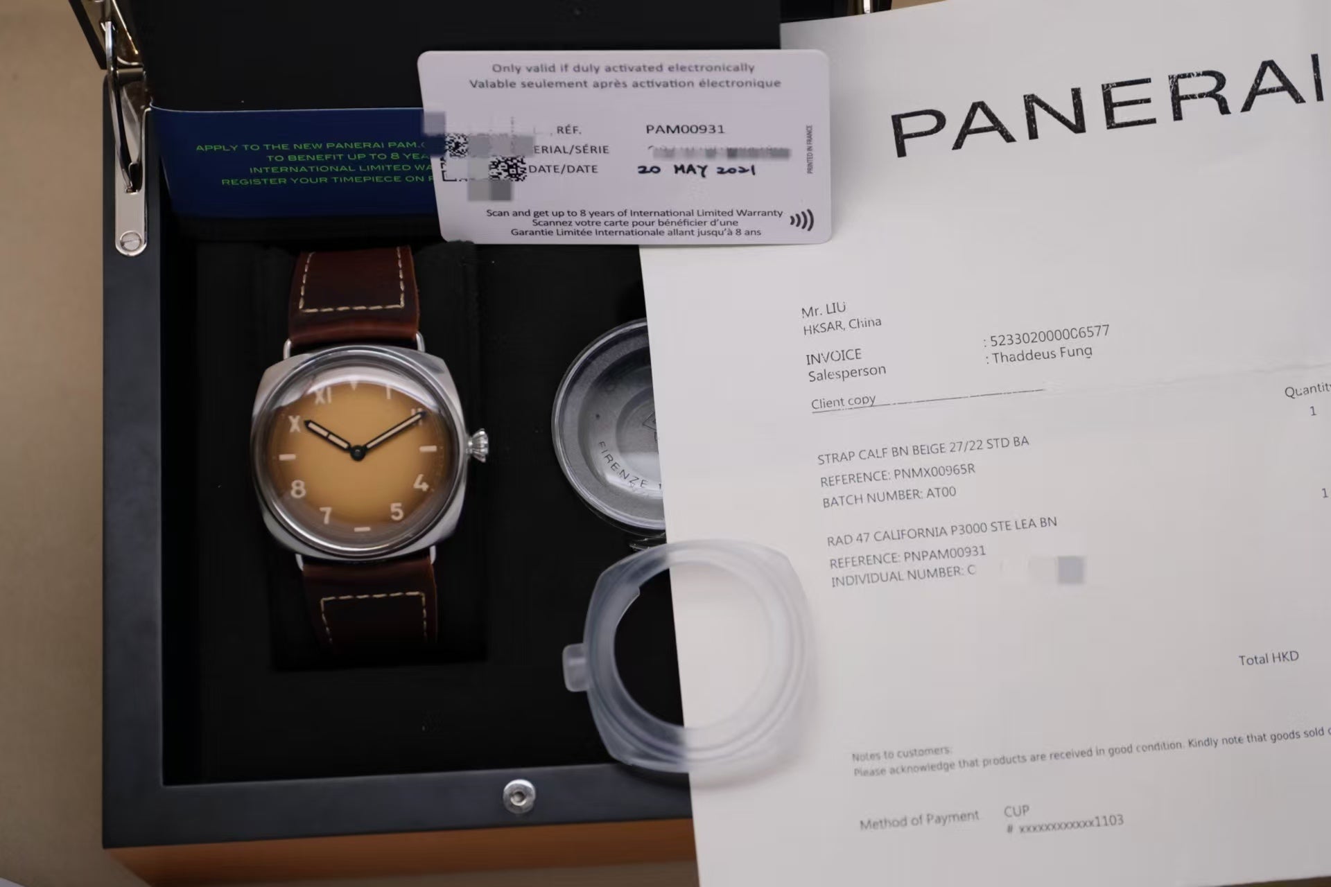 ✦ Panerai Rademir PAM00931 47mm Stainless Steel Sandblasted Egg Yolk Pie California Pastry Manual Mechanical Shot