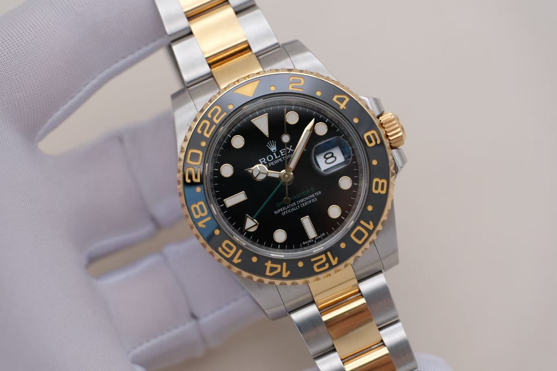 ✦ 劳力士 Rolex 格林尼治型 II 116713LN 40毫米 18K黄金间钢 小绿针 自动机械