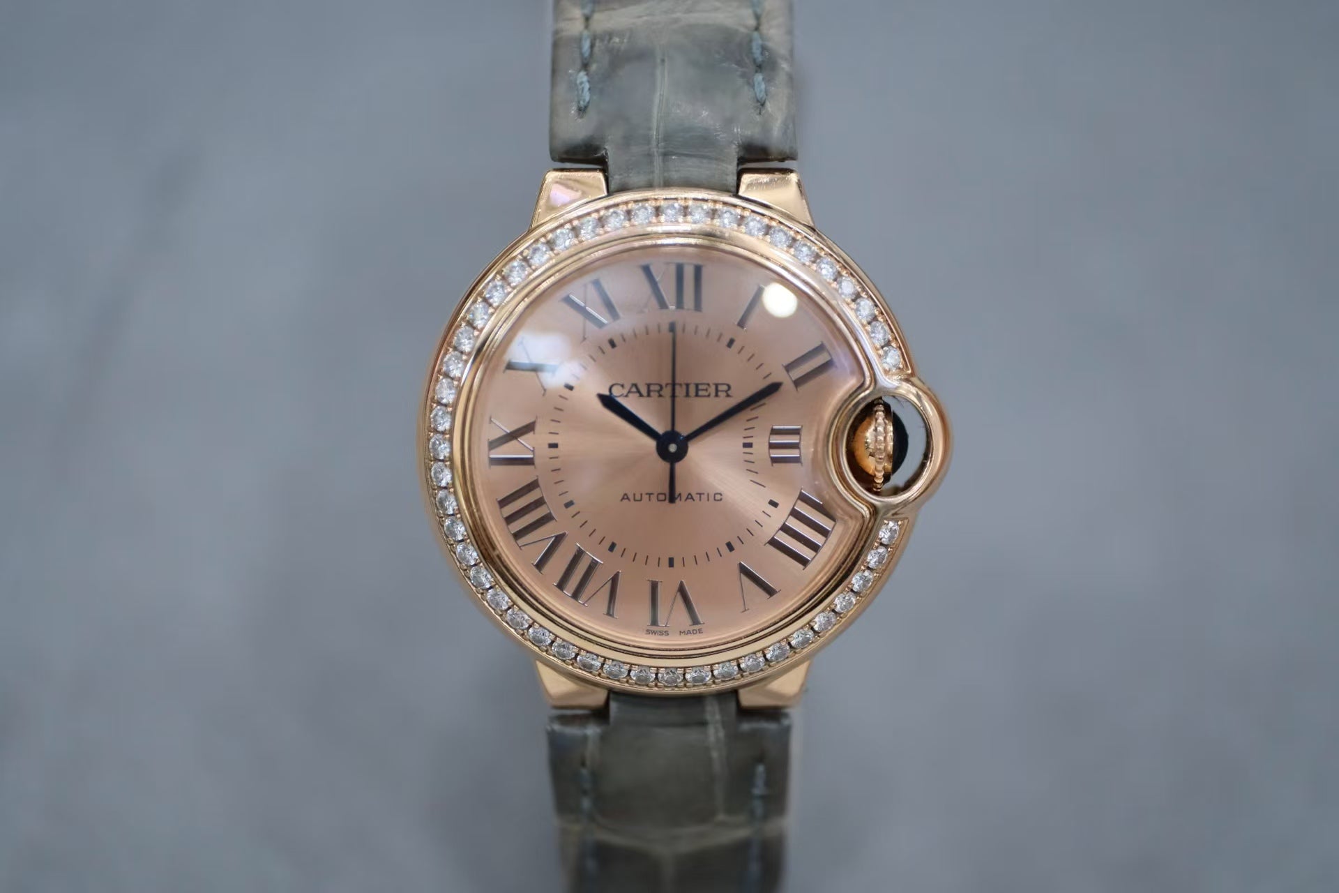 ✦ 卡地亚 Cartier 蓝气球 WJBB0076 33毫米 18K玫瑰金 镶钻 自动机械