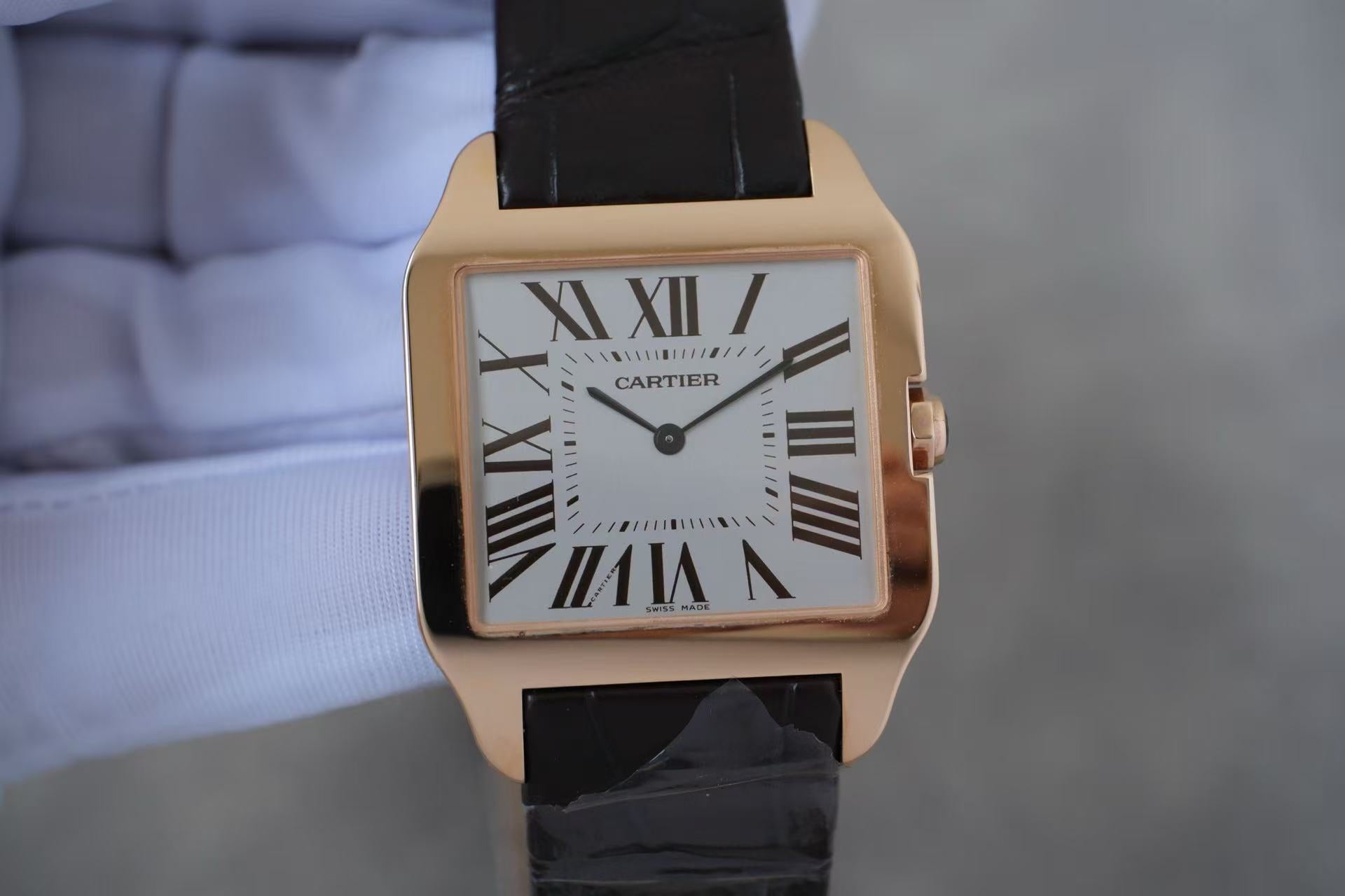 卡地亚 Cartier 山度士系列 W2006951 18K玫瑰金 44.6x34.6毫米 手动机械 库存单表
