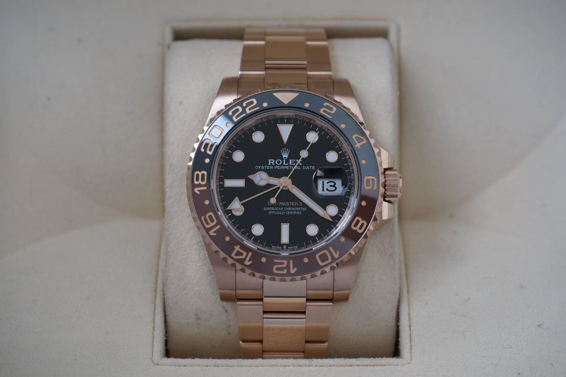 劳力士 Rolex 格林尼治型 II m126715chnr-0001 18K玫瑰金 沙士圈 2022年全套全长