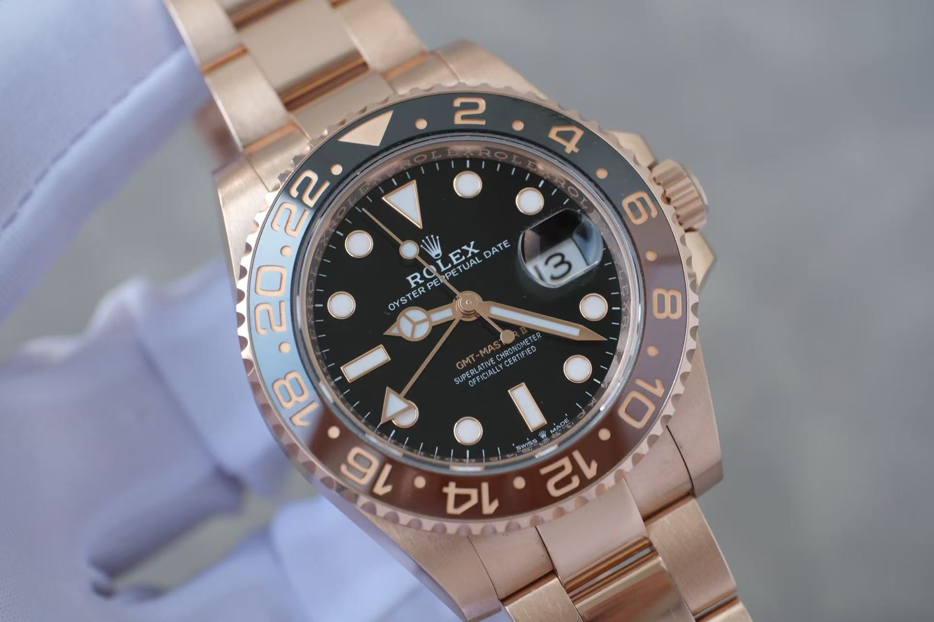 劳力士 Rolex 格林尼治型 II m126715chnr-0001 18K玫瑰金 沙士圈 2022年全套全长