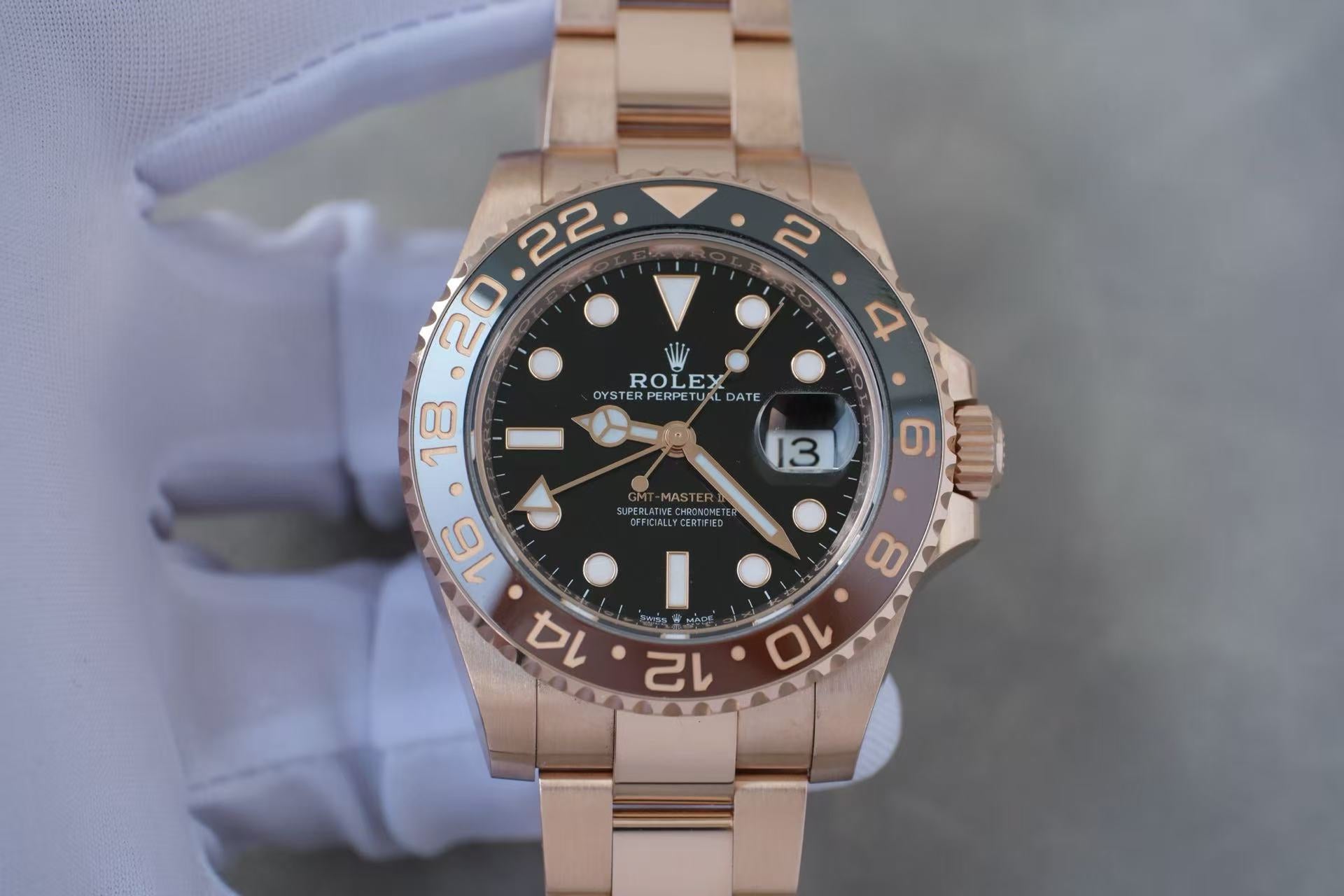 劳力士 Rolex 格林尼治型 II m126715chnr-0001 18K玫瑰金 沙士圈 2022年全套全长