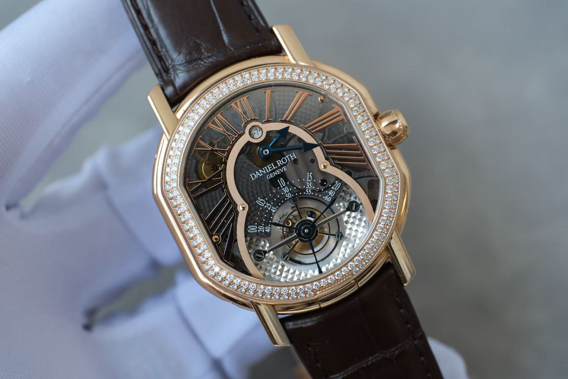 ✦ Daniel Roth Grand Complication 18K Rose Gold Diamond-Set Double-Sided Perpetual Calendar Tourbillon 40mm - A Unique and Masterpiece