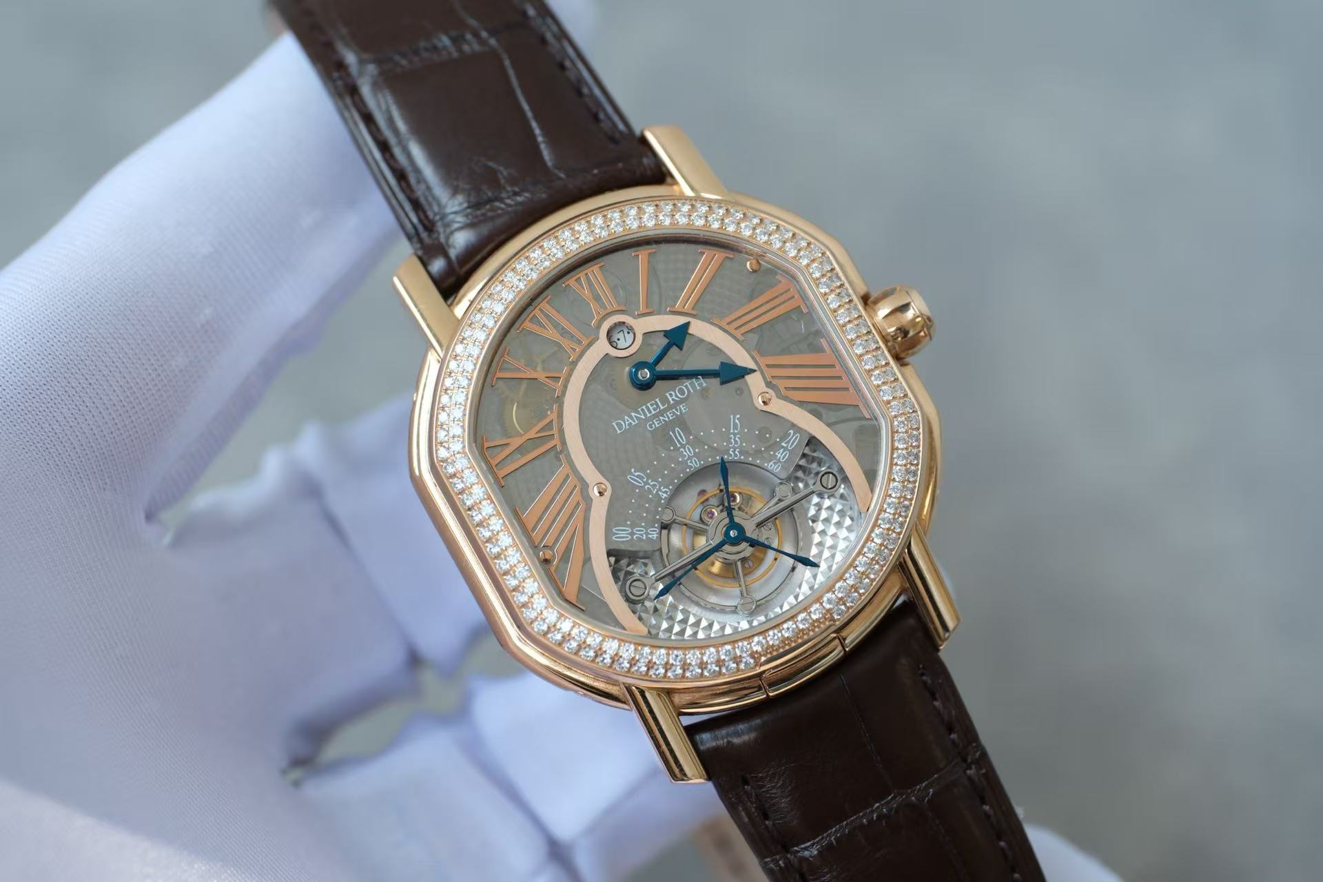 ✦ Daniel Roth Grand Complication 18K Rose Gold Diamond-Set Double-Sided Perpetual Calendar Tourbillon 40mm - A Unique and Masterpiece