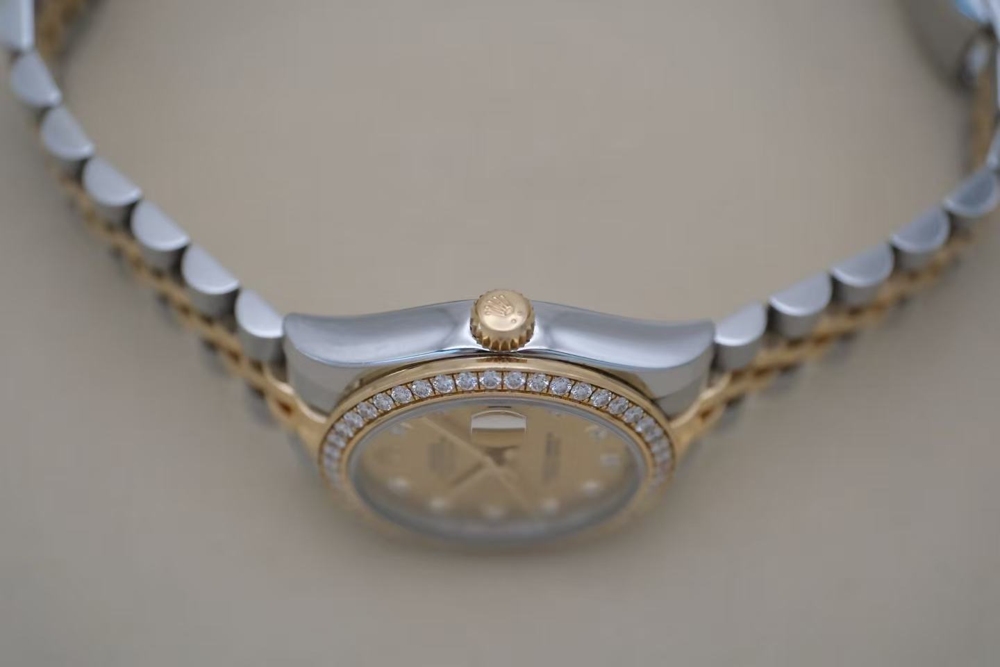 ✦ 劳力士 Rolex 女装日志型 178383 原装钻圈 香槟金钻刻 18K金间钢 31mm 2016年全套带票