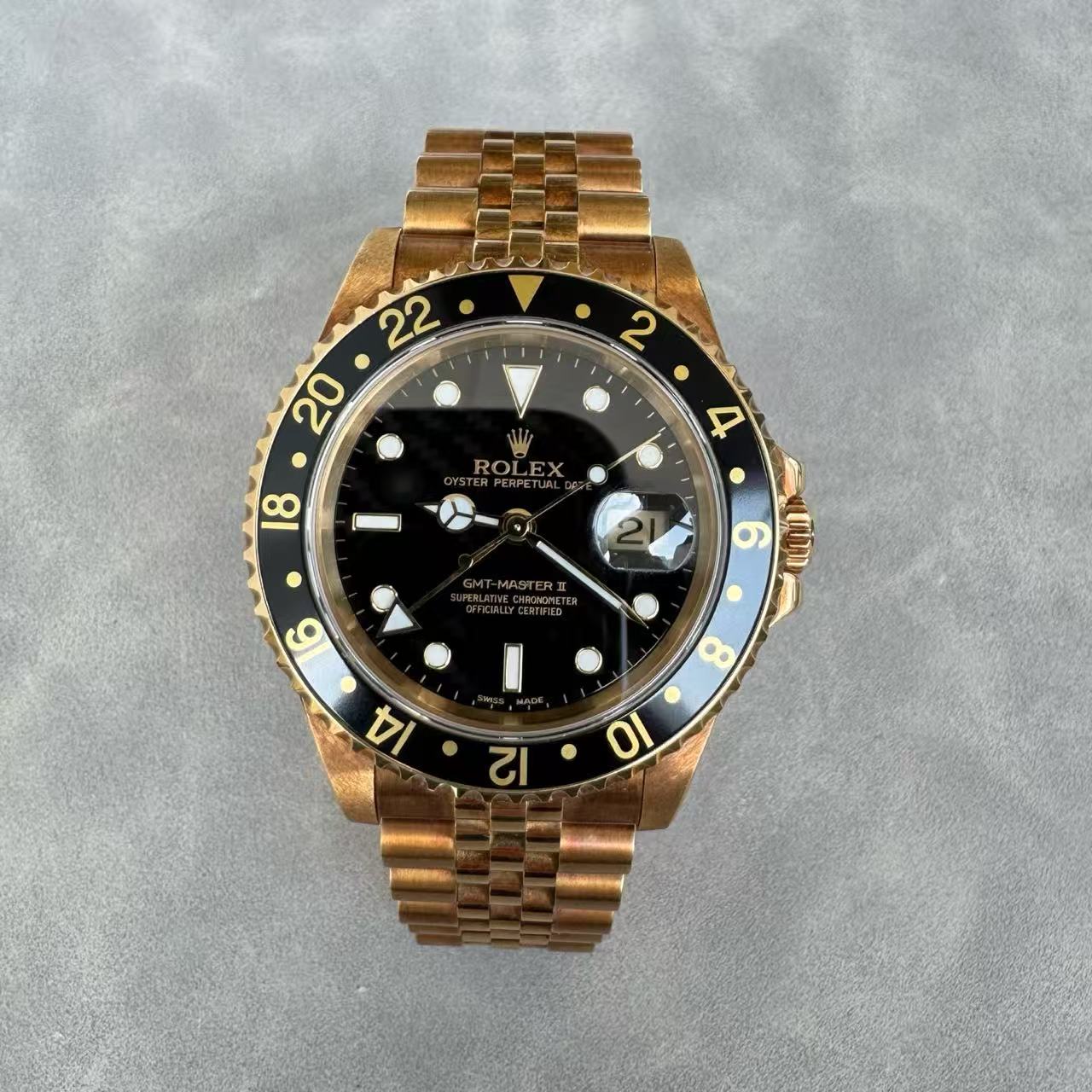 ✦ Rolex GMT-Master 16718 40mm 18K Gold Rare Five-Link Bracelet - Top-Quality Stock