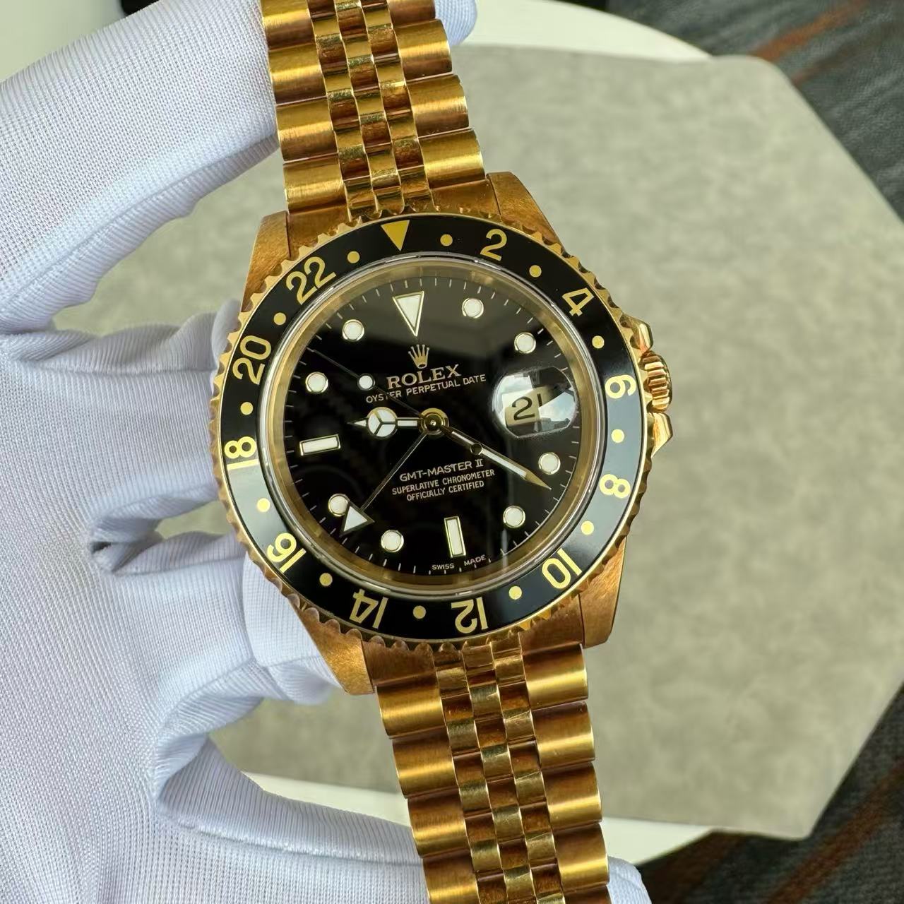 ✦ Rolex GMT-Master 16718 40mm 18K Gold Rare Five-Link Bracelet - Top-Quality Stock