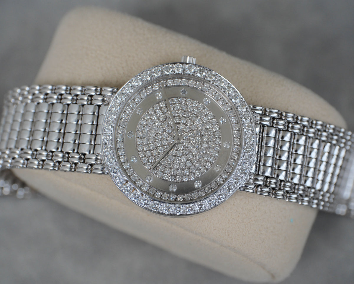 Chopard 萧邦 满天星白金表，石英机芯，表经31毫米，整表克重96.1g 极美现货