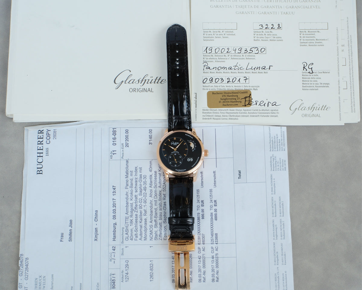 格拉苏蒂/Glashutte Original 偏心 1-90-02-49-35-30 自动机械 2017年 全套现货