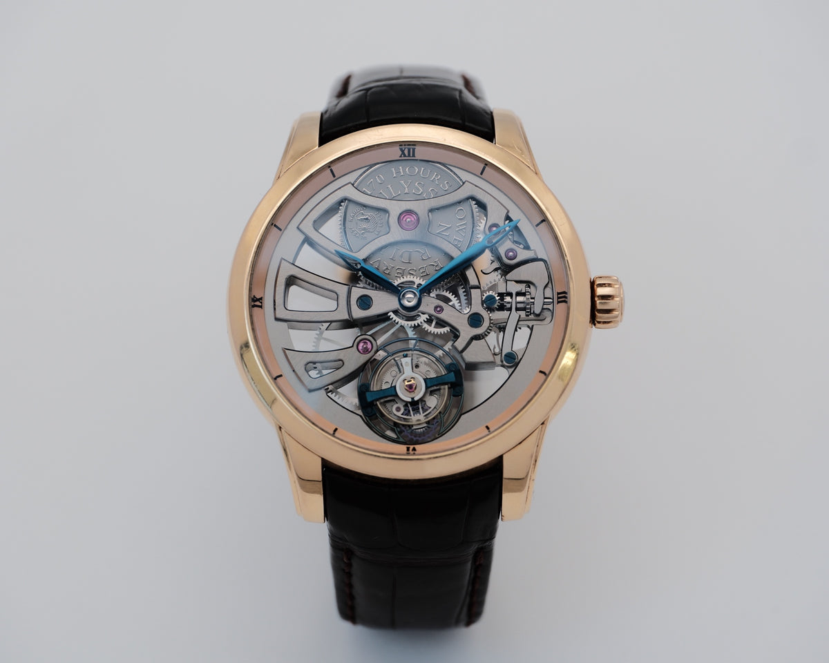 雅典/Ulysse Nardin 珍贵独特表款 1706-129 手动机械，18k玫瑰金， 单表好价