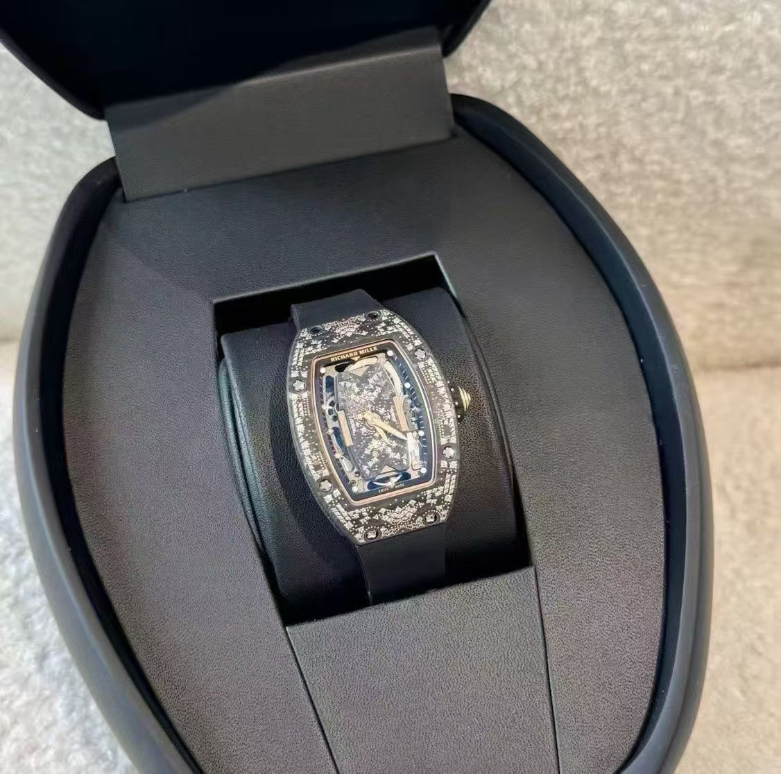 ✦ Richard Mille, RM 07-01, Foggy Night Carbon Fiber Diamond-Studded Automatic Mechanical